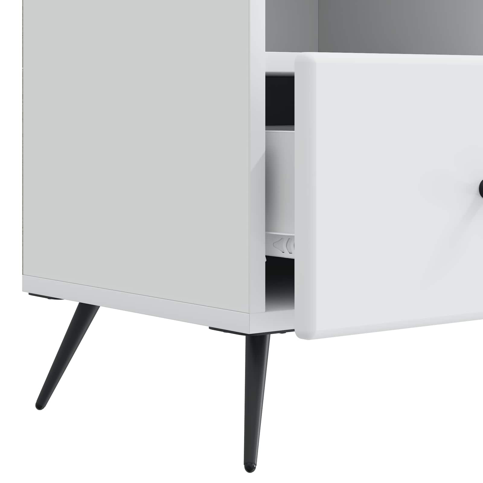 Meuble TV Blanc 102 x 34,5 x 50 cm Bois d'ingénierie - XIOS