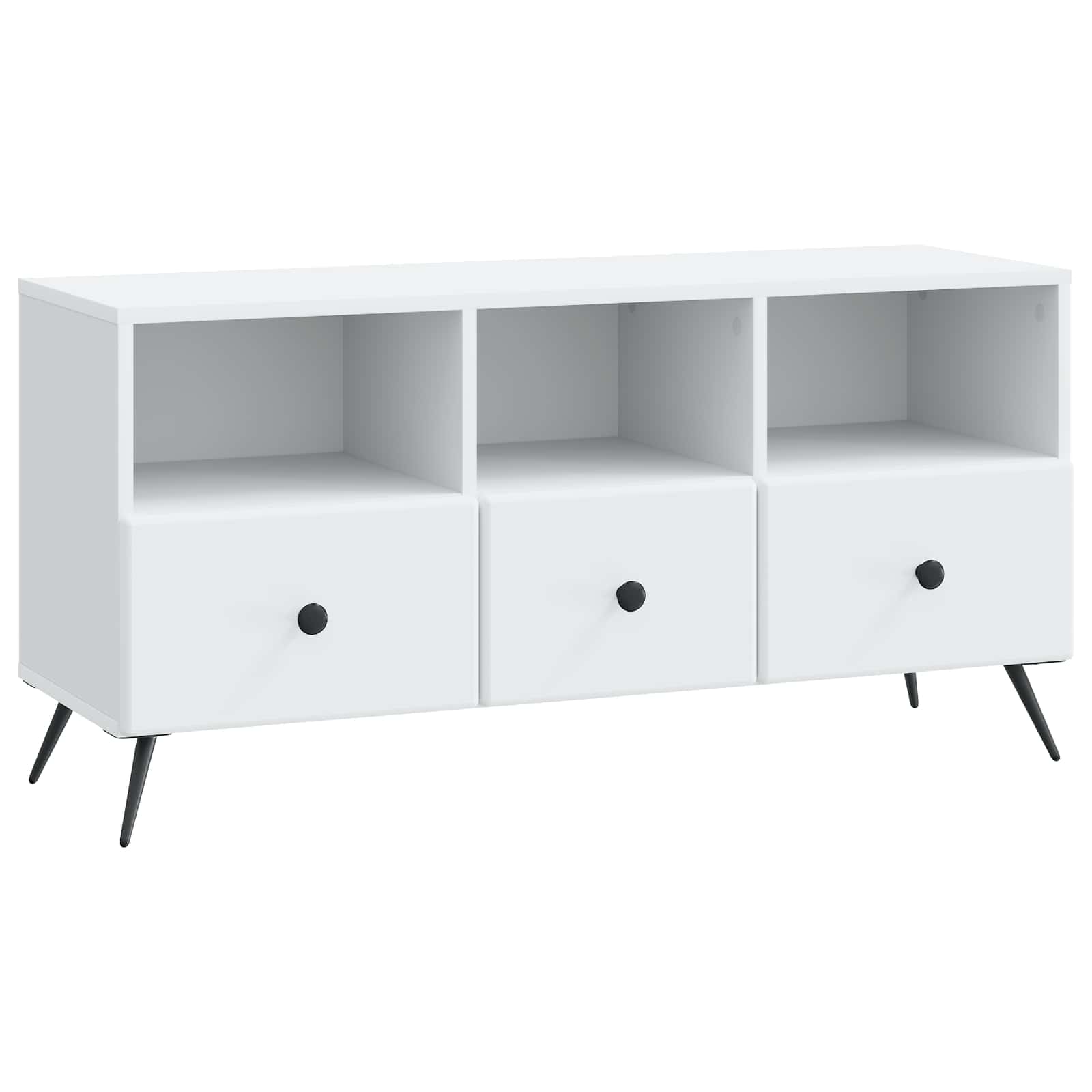 Meuble TV Blanc 102 x 34,5 x 50 cm Bois d'ingénierie - XIOS
