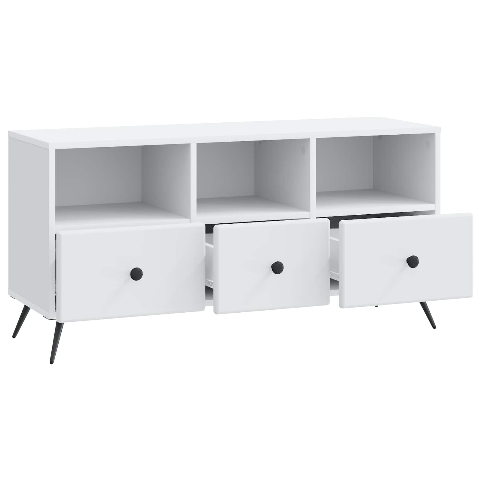 Meuble TV Blanc 102 x 34,5 x 50 cm Bois d'ingénierie - XIOS