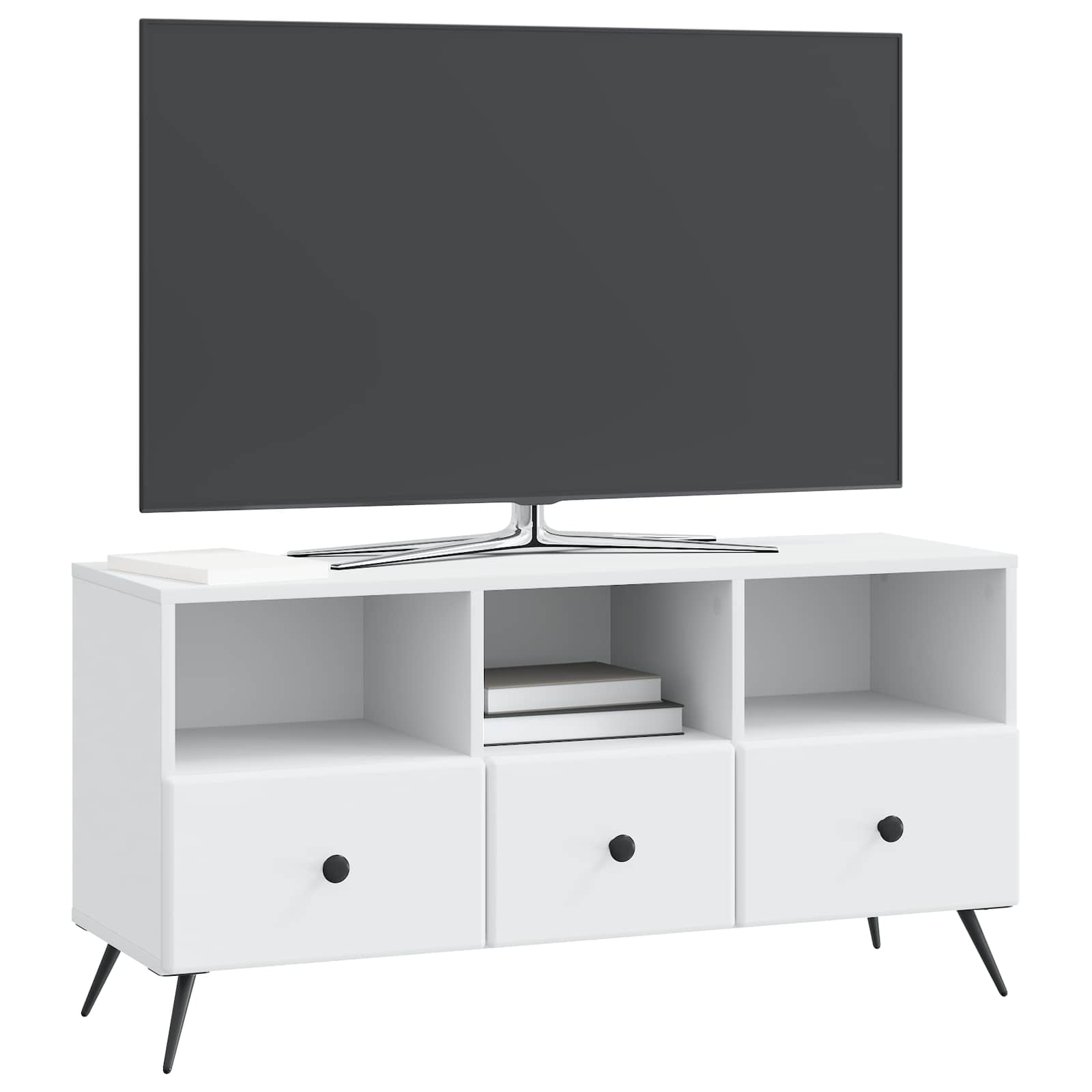 Meuble TV Blanc 102 x 34,5 x 50 cm Bois d'ingénierie - XIOS