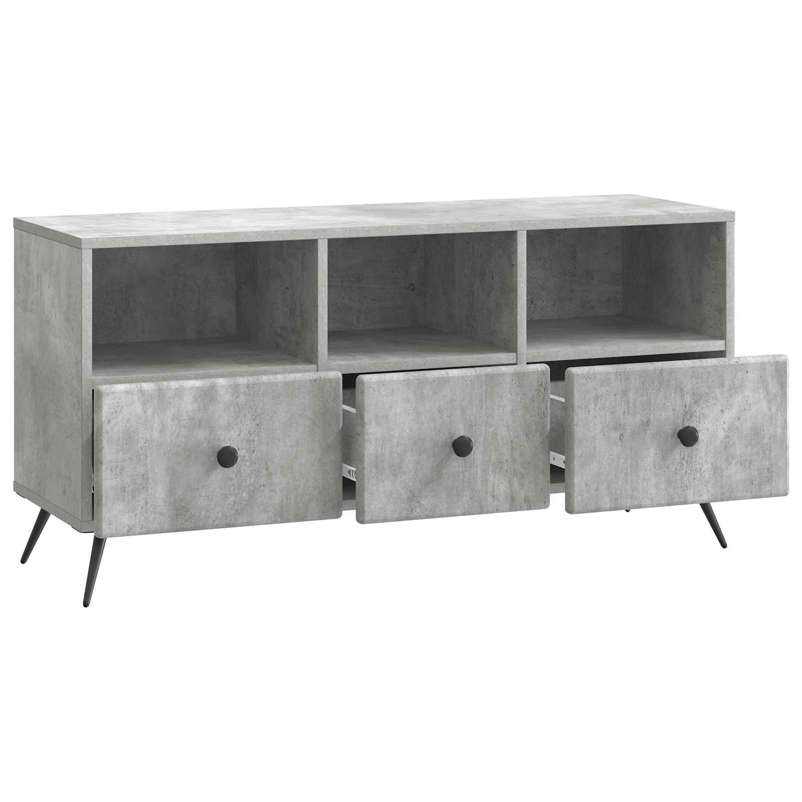 Meuble TV Gris béton 102 x 34,5 x 50 cm Bois d'ingénierie - XIOS
