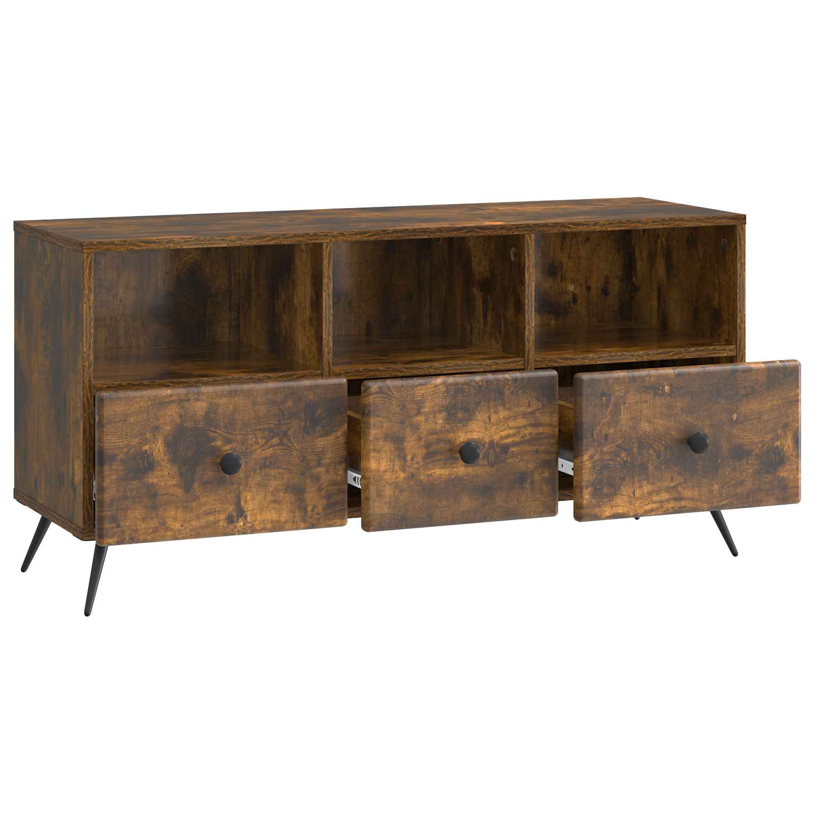 Meuble TV Chêne fumé 102 x 34,5 x 50 cm Bois d'ingénierie - XIOS