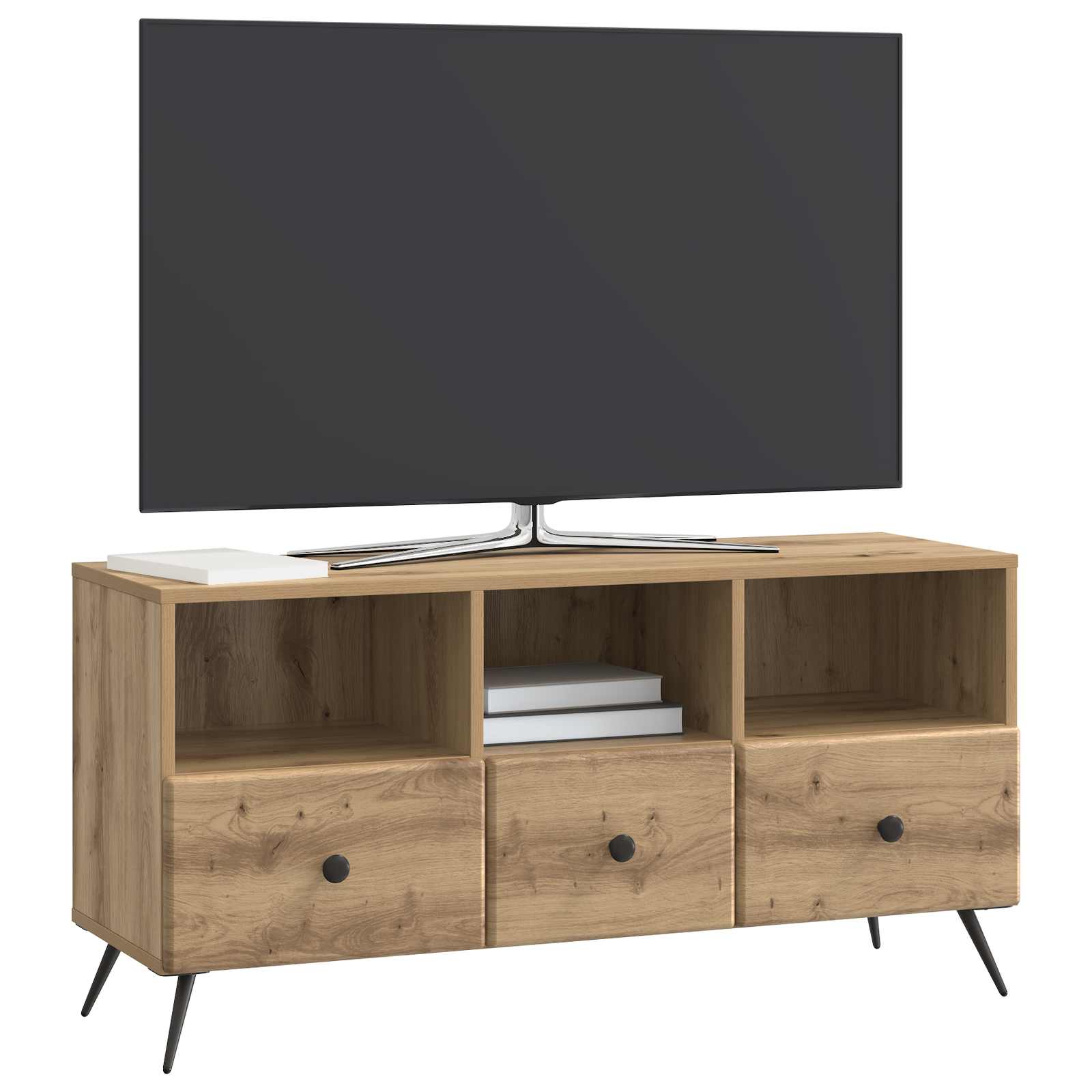 Meuble TV Chêne artisanal 102 x 34,5 x 50 cm Bois d'ingénierie - XIOS