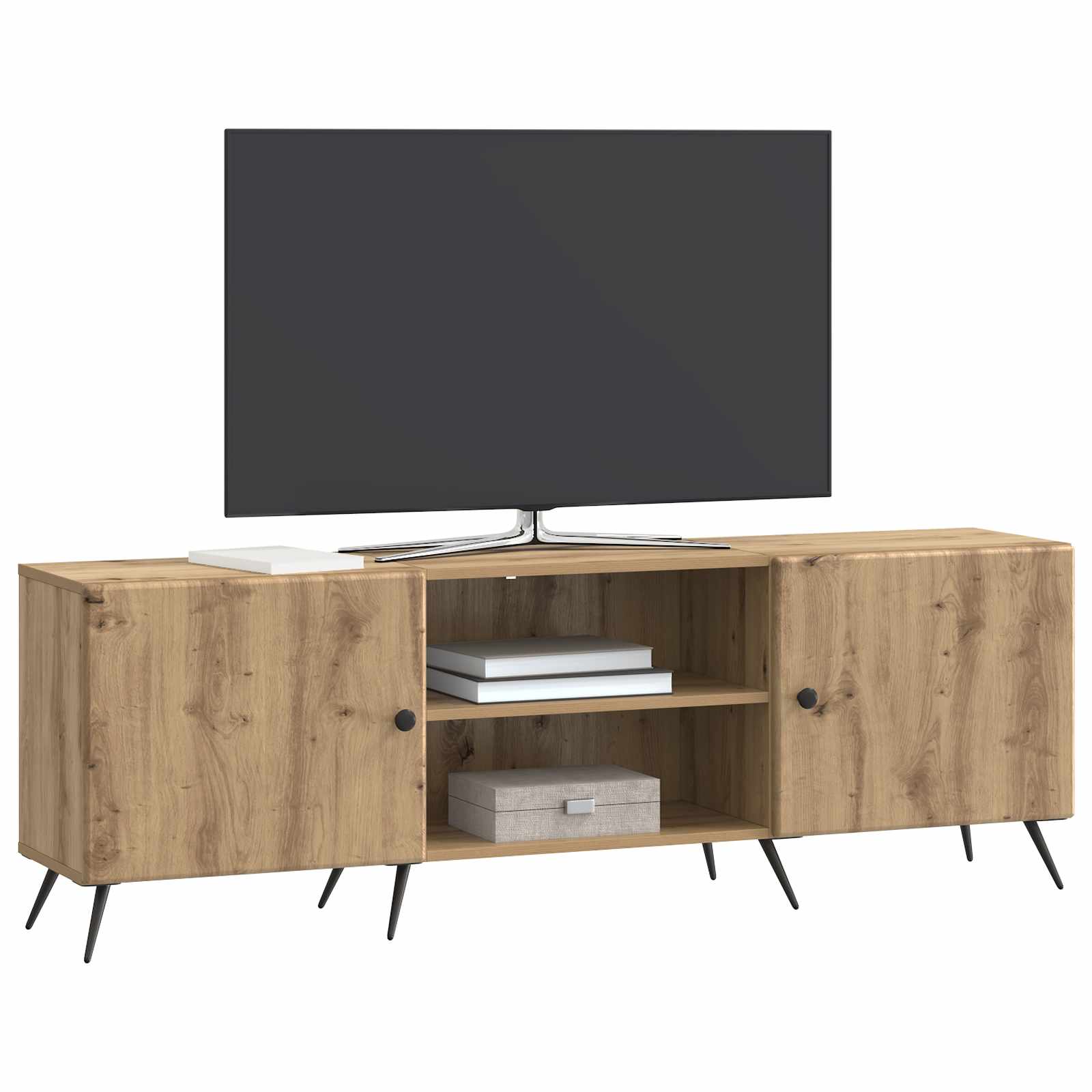 Meuble TV Chêne artisanal 150 x 31 x 50 cm Bois d'ingénierie - XIOS
