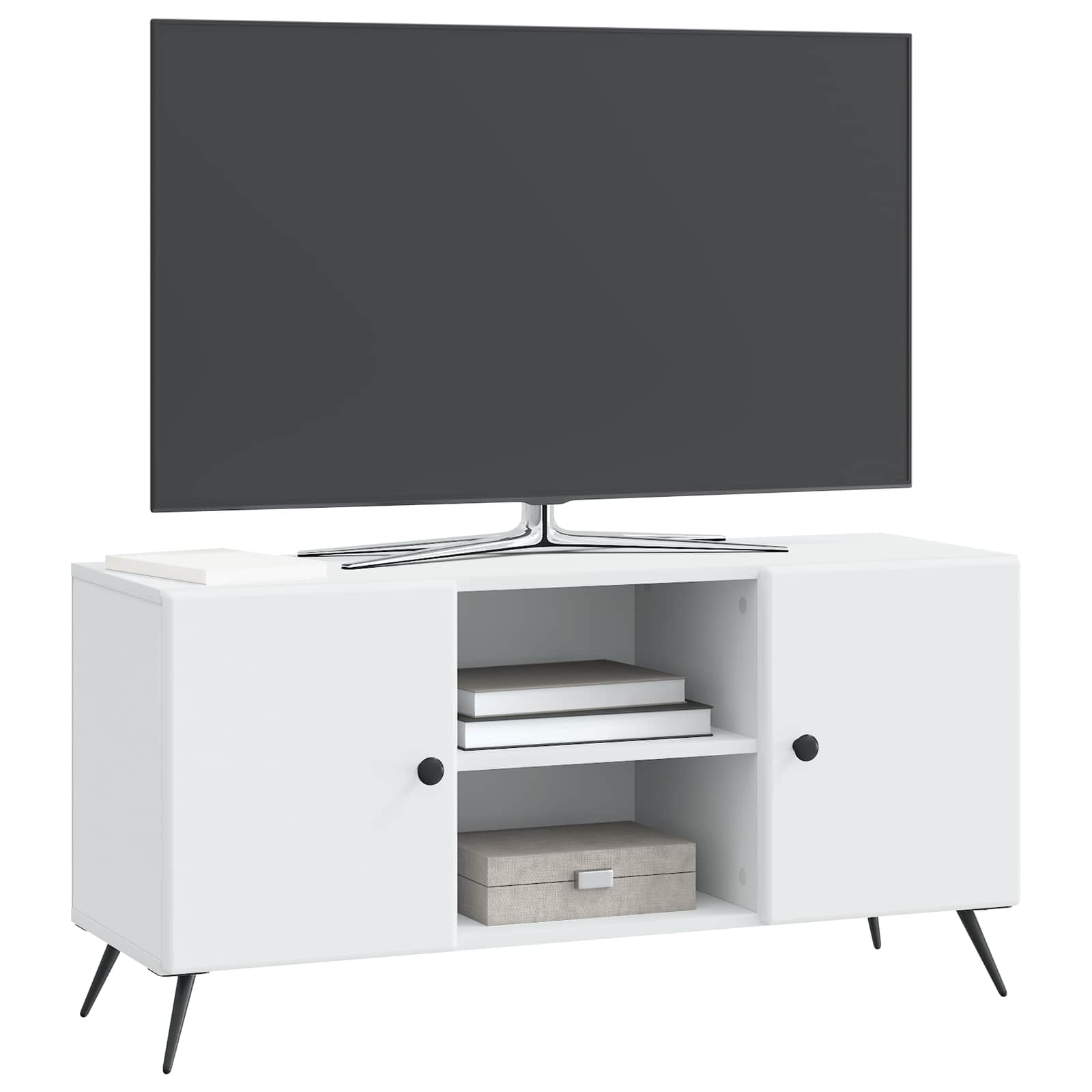 Meuble TV Blanc 102 x 34,5 x 50 cm Bois d'ingénierie - XIOS