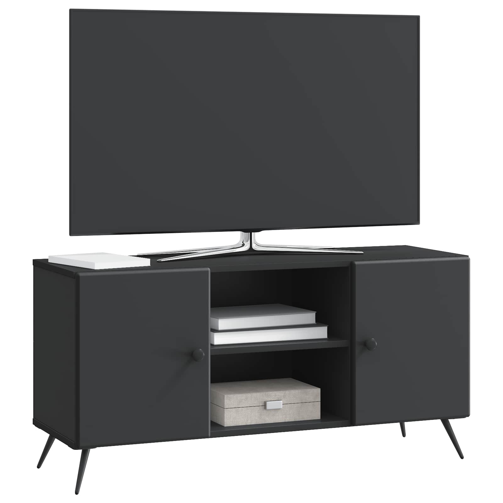 Meuble TV Noir 102 x 34,5 x 50 cm Bois d'ingénierie - XIOS