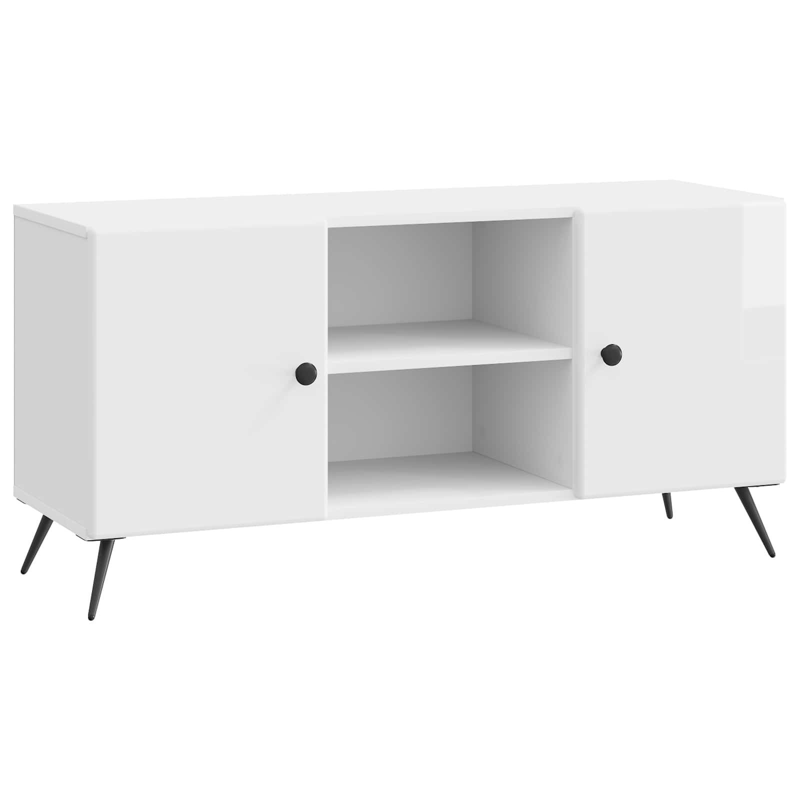 Meuble TV Blanc brillant 102 x 34,5 x 50 cm Bois d'ingénierie - XIOS