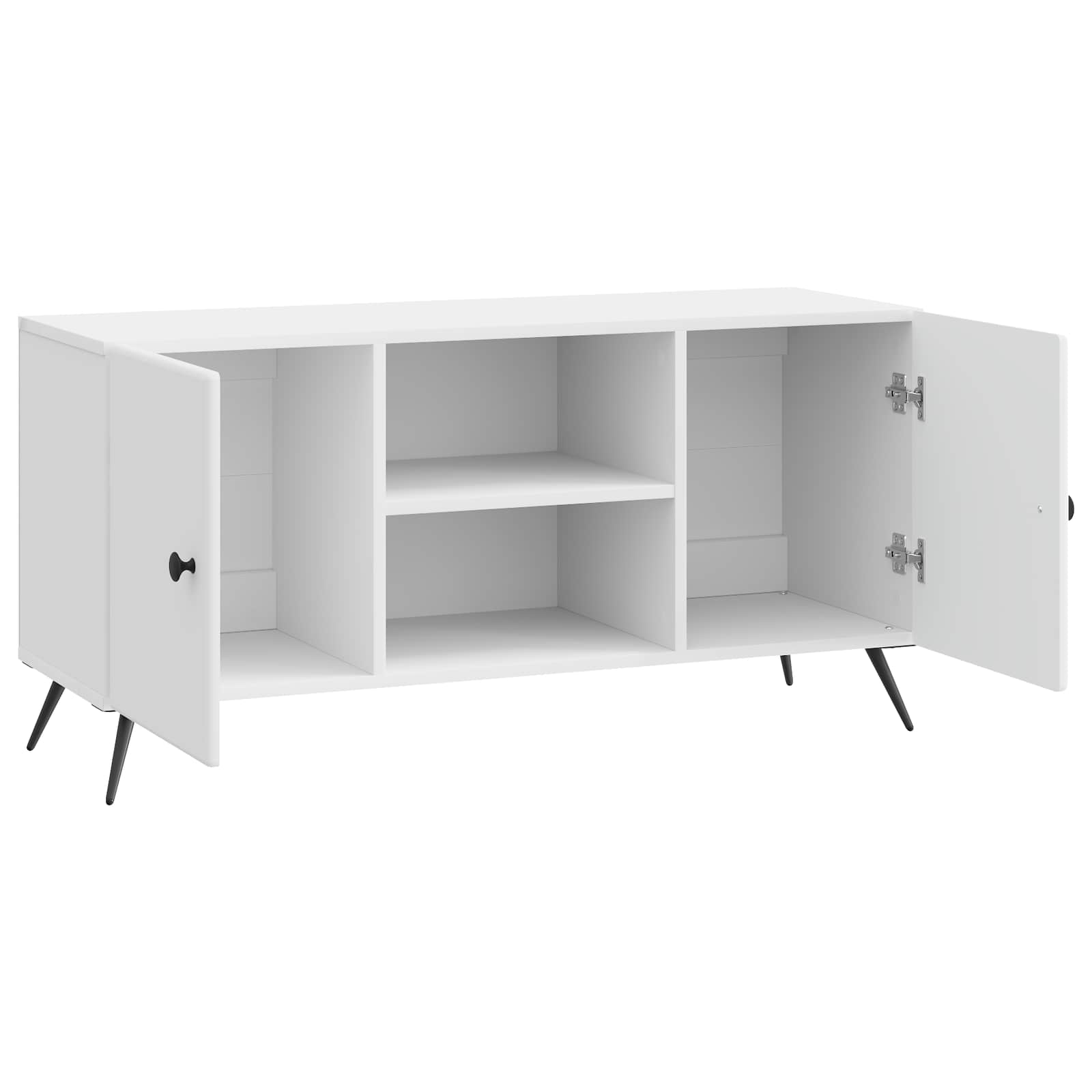 Meuble TV Blanc brillant 102 x 34,5 x 50 cm Bois d'ingénierie - XIOS