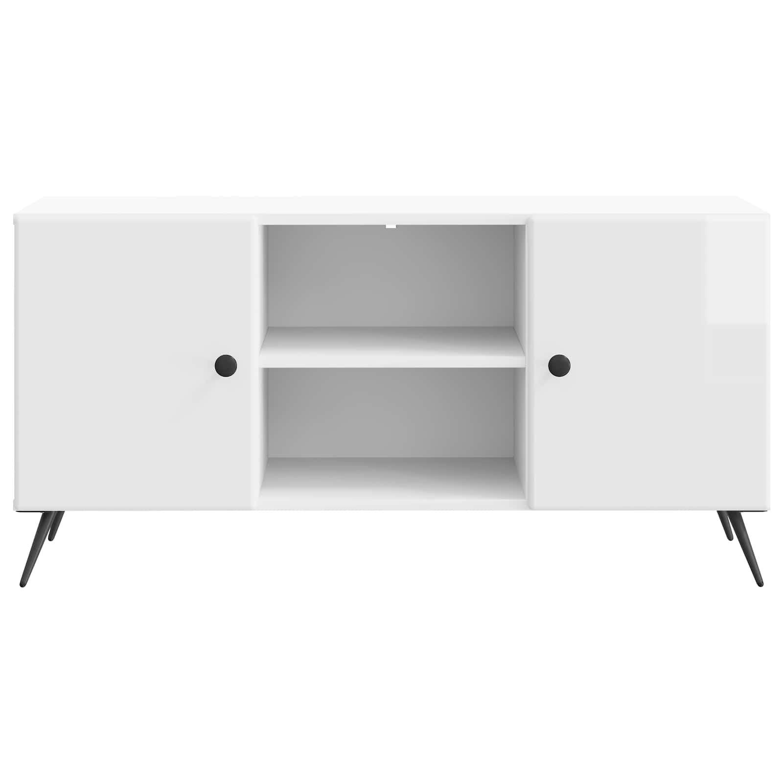 Meuble TV Blanc brillant 102 x 34,5 x 50 cm Bois d'ingénierie - XIOS