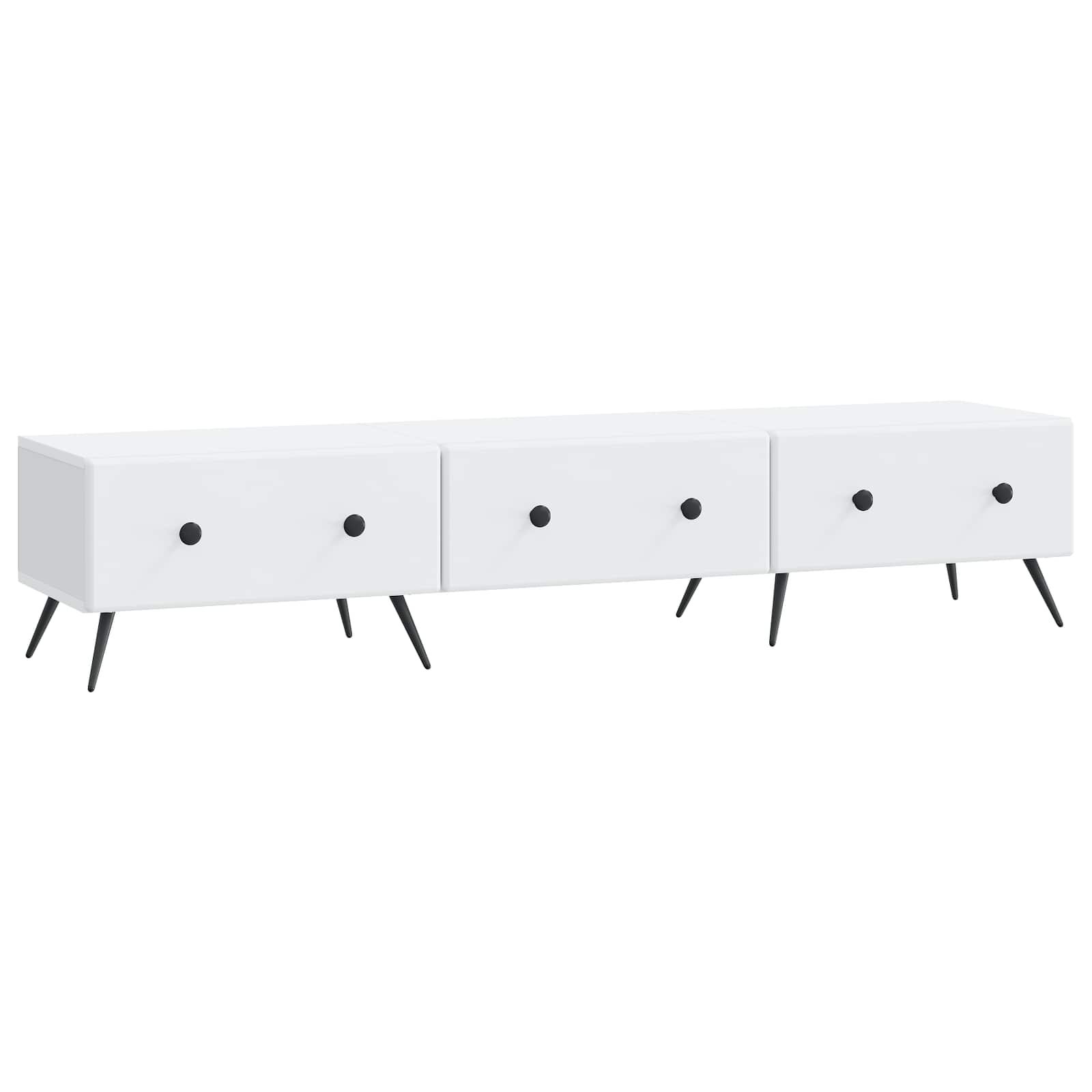 Meuble TV Blanc 147 x 34,5 x 30 cm Bois d'ingénierie - XIOS