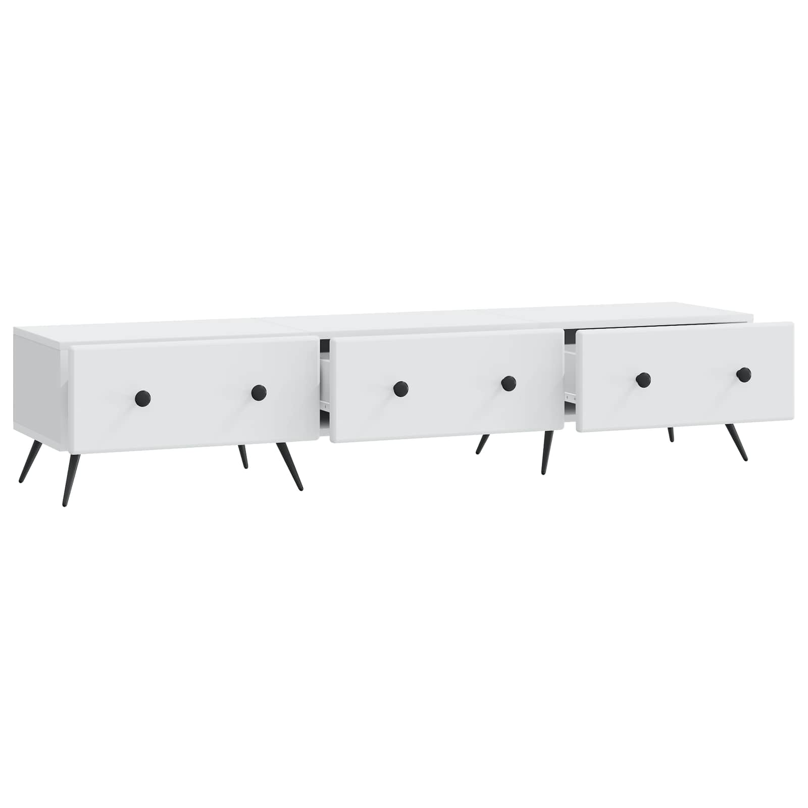 Meuble TV Blanc 147 x 34,5 x 30 cm Bois d'ingénierie - XIOS