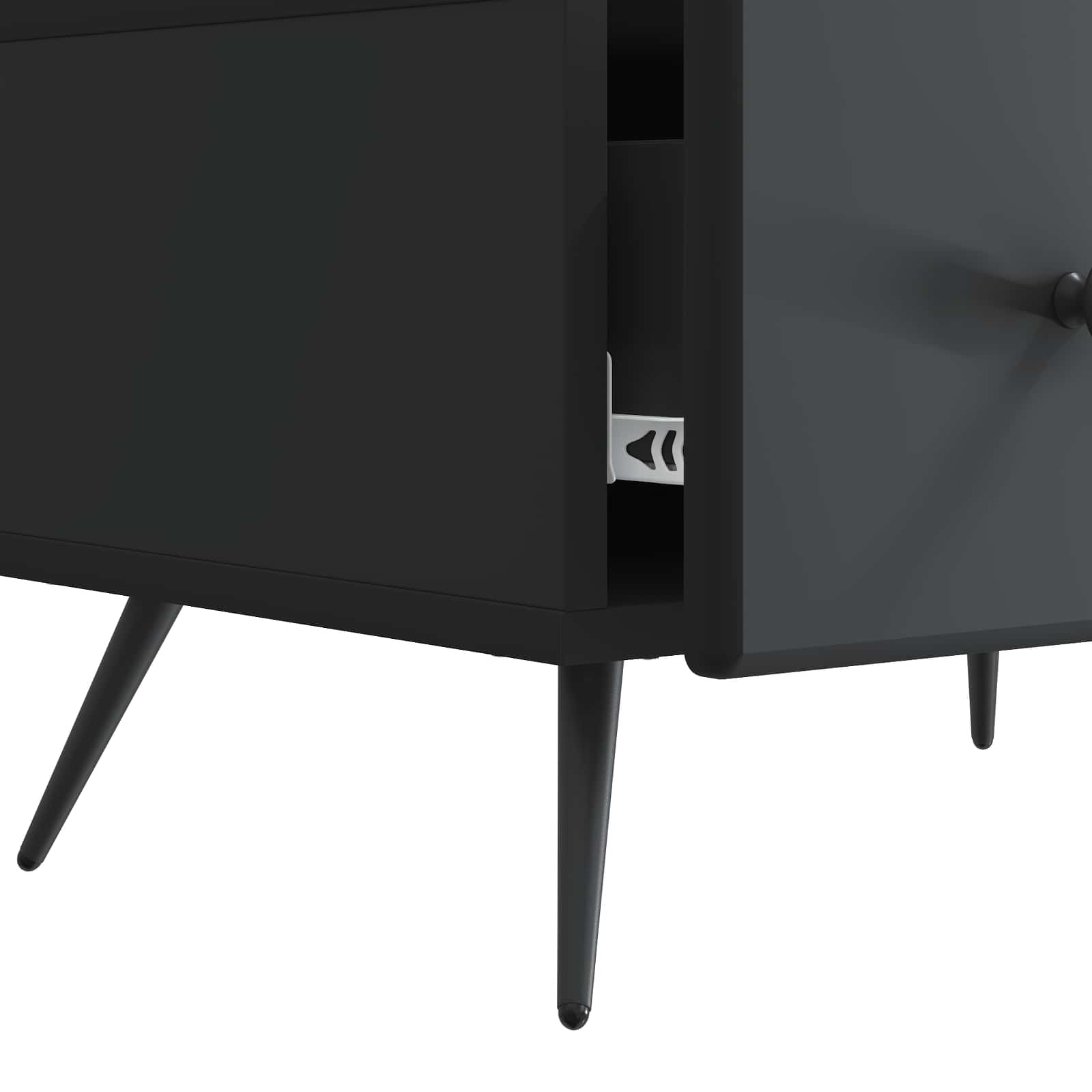 Meuble TV avec tiroir Noir 147 x 34,5 x 30 cm Bois d'ingénierie - XIOS