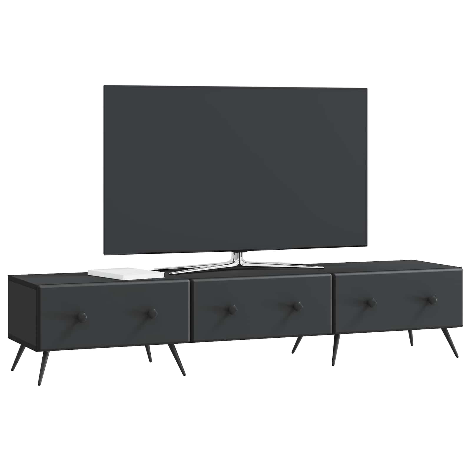 Meuble TV avec tiroir Noir 147 x 34,5 x 30 cm Bois d'ingénierie - XIOS