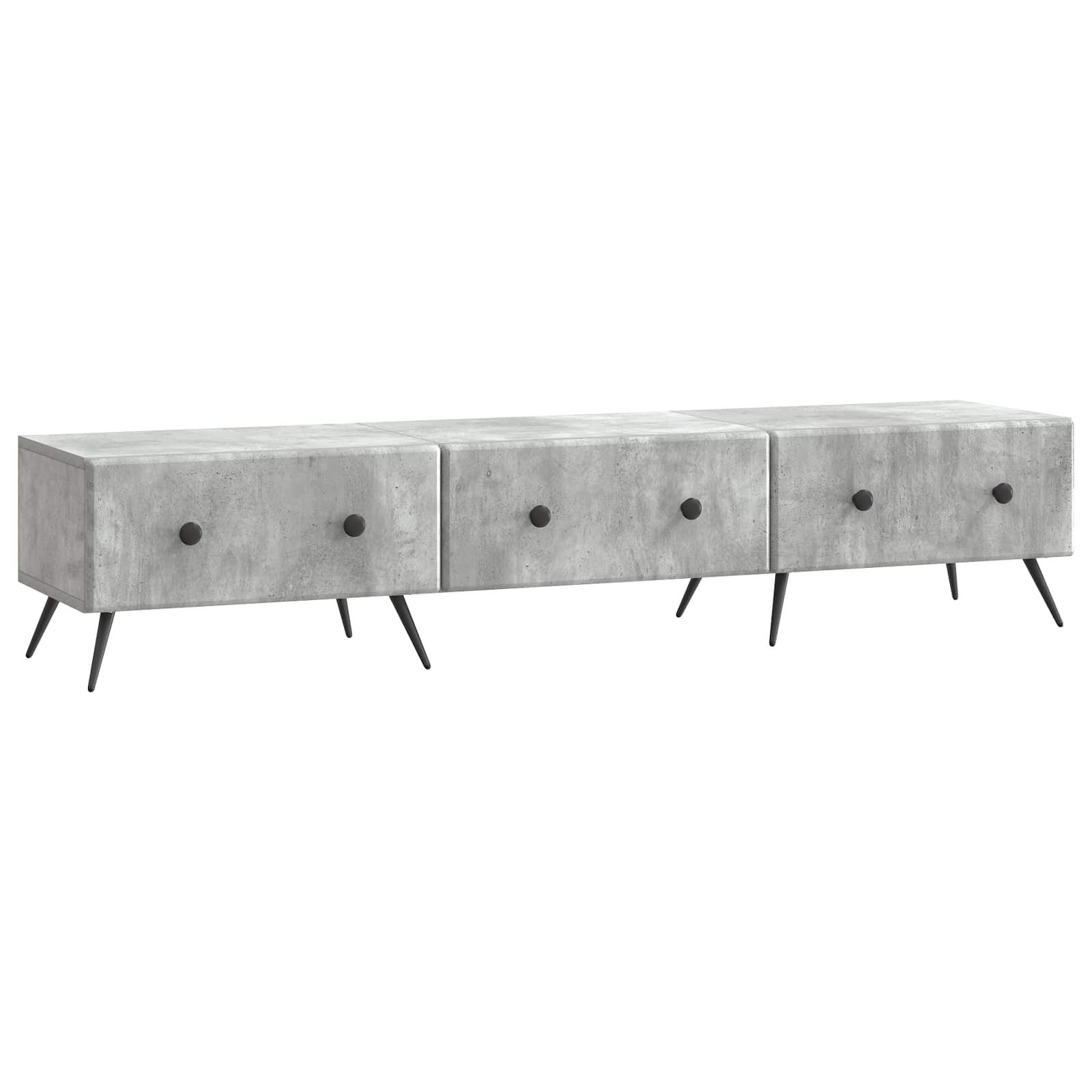 Meuble TV Gris béton 147 x 34,5 x 30 cm Bois d'ingénierie - XIOS