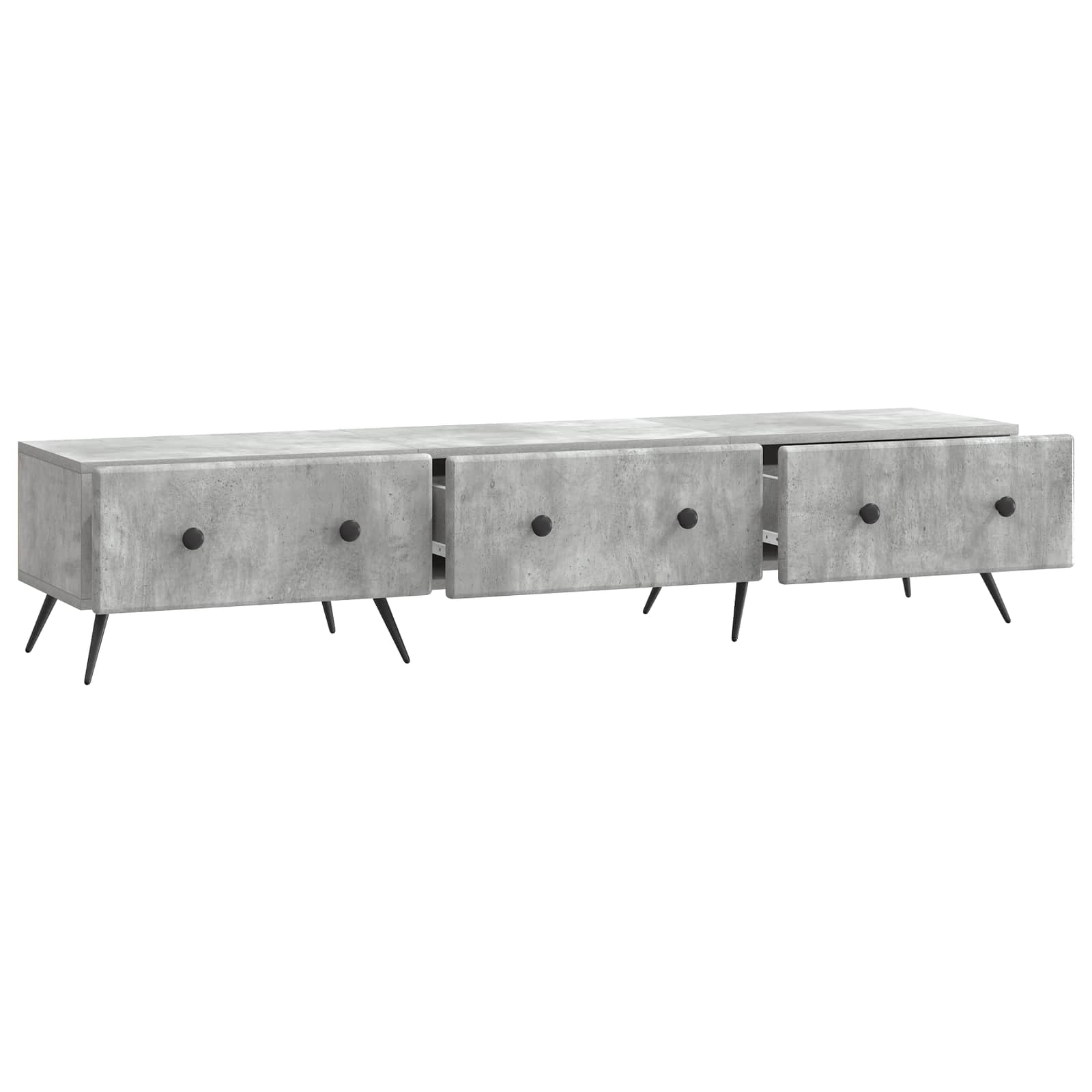 Meuble TV Gris béton 147 x 34,5 x 30 cm Bois d'ingénierie - XIOS