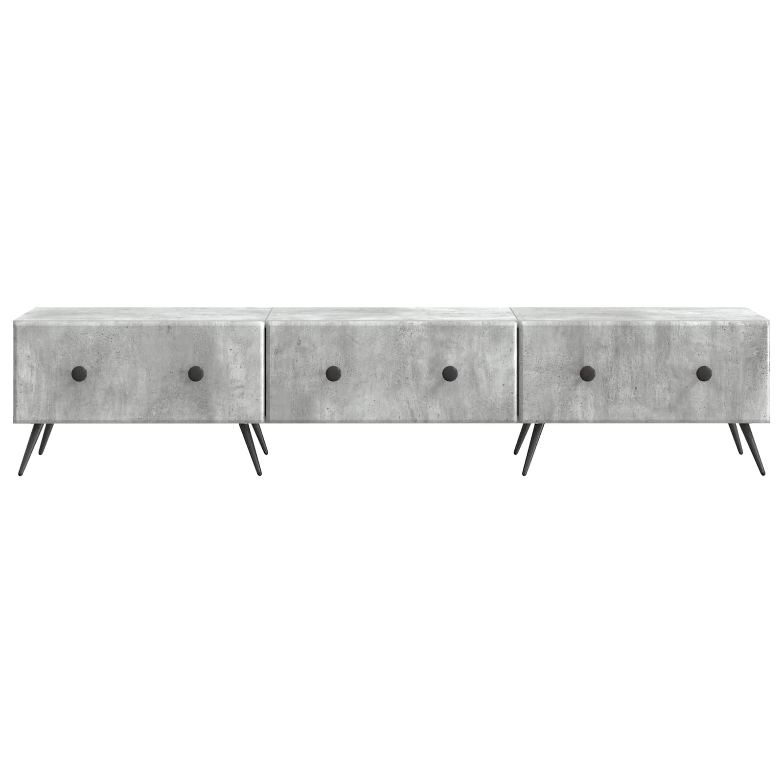 Meuble TV Gris béton 147 x 34,5 x 30 cm Bois d'ingénierie - XIOS