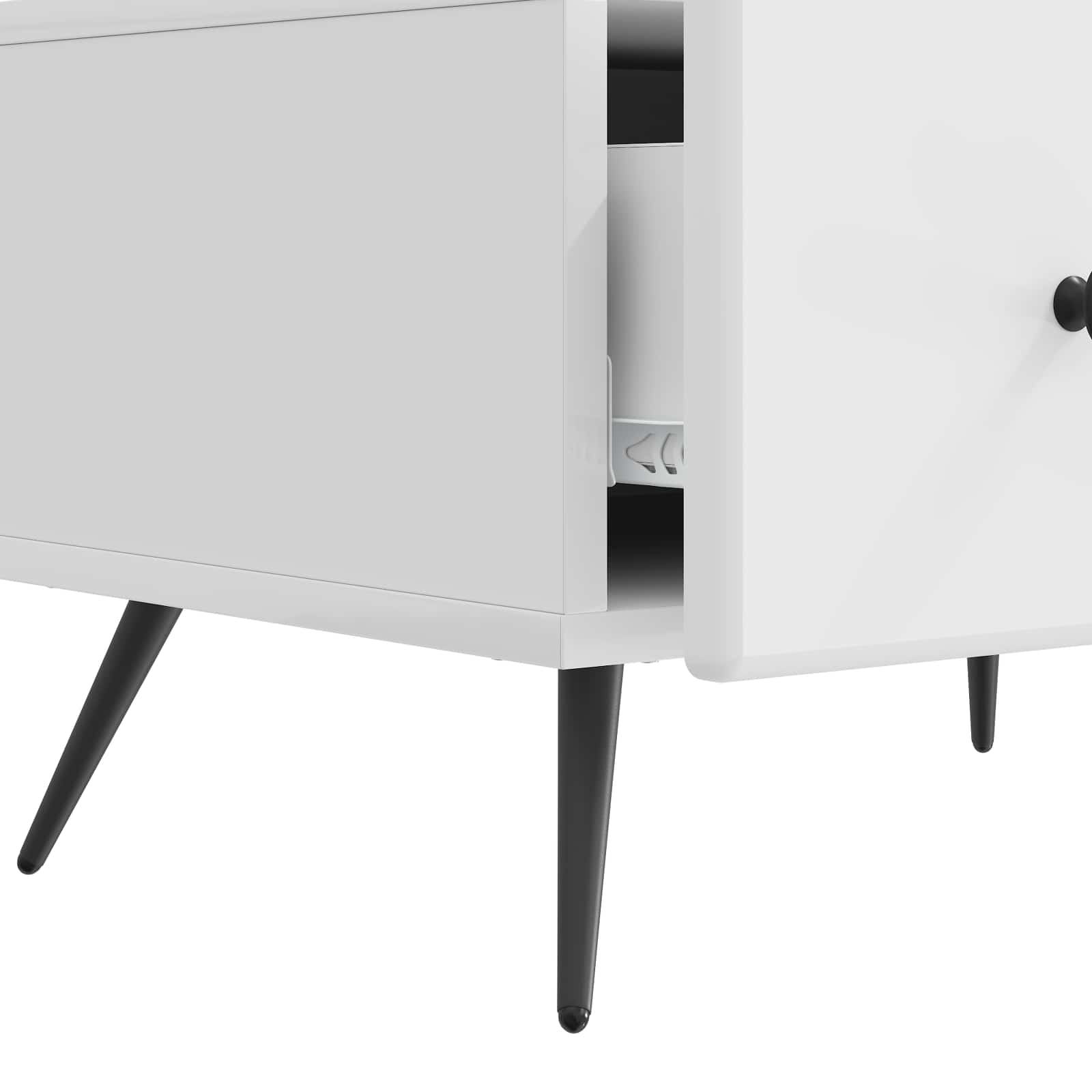 Meuble TV Blanc brillant 147 x 34,5 x 30 cm Bois d'ingénierie - XIOS
