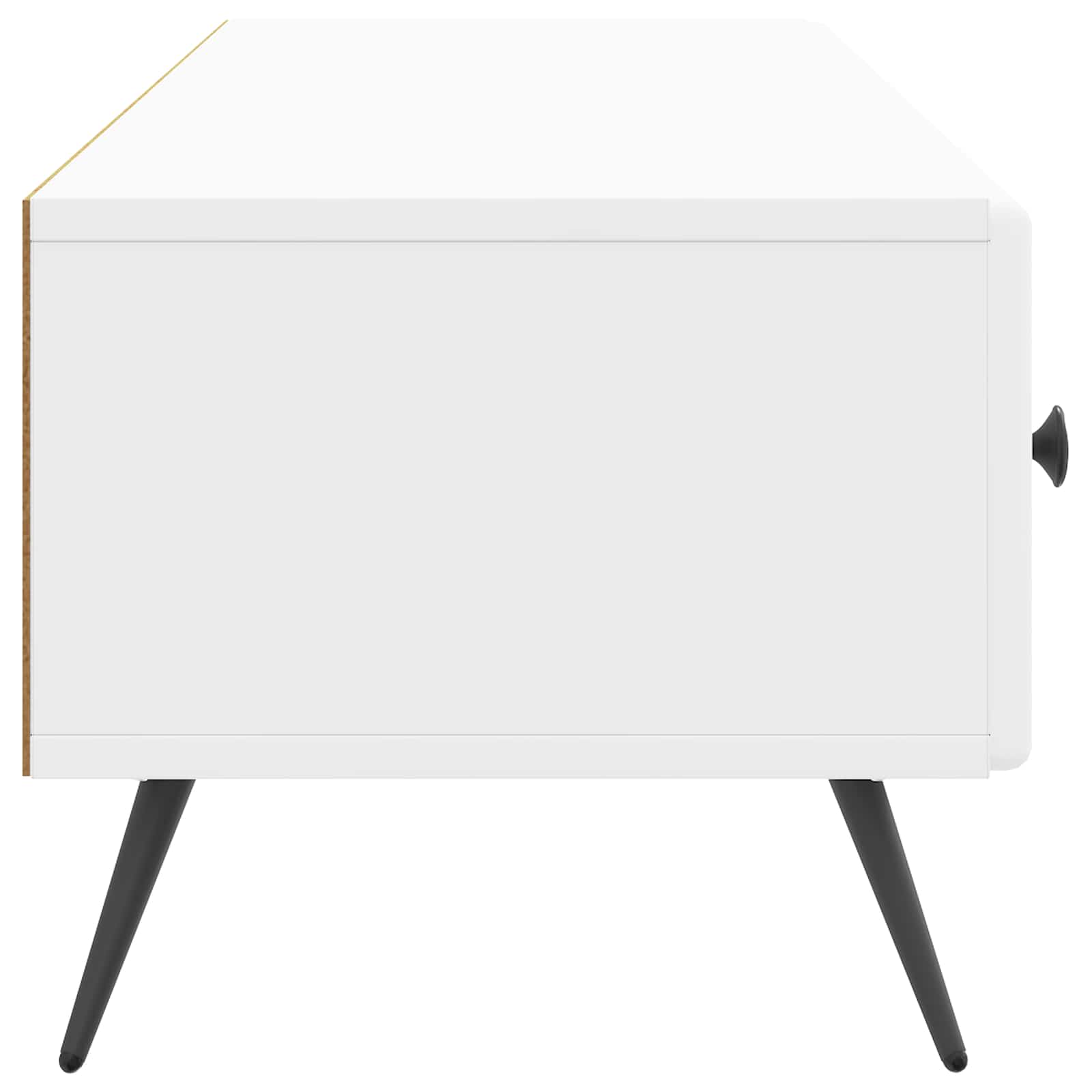 Meuble TV Blanc brillant 147 x 34,5 x 30 cm Bois d'ingénierie - XIOS