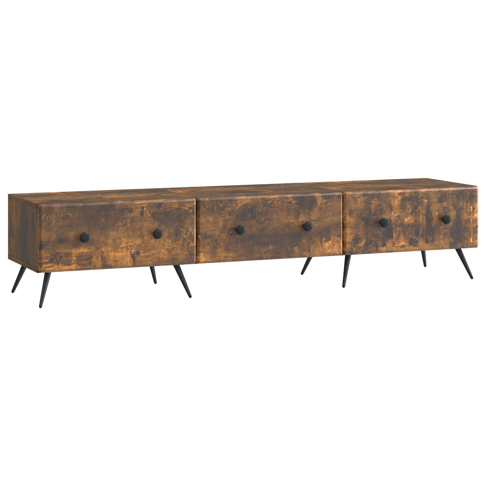 Meuble TV Chêne fumé 147 x 34,5 x 30 cm Bois d'ingénierie - XIOS