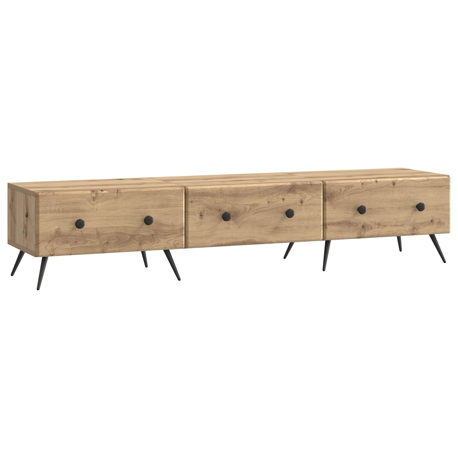 Meuble TV Chêne artisanal 147 x 34,5 x 30 cm Bois d'ingénierie - XIOS