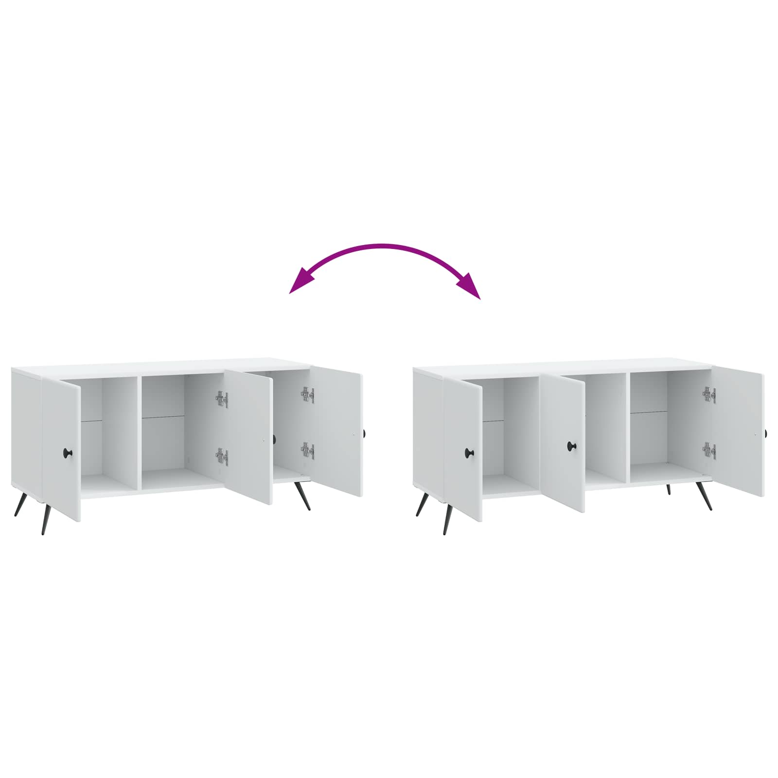 Meuble TV Blanc 99 x 34,5 x 50 cm Bois d'ingénierie - XIOS