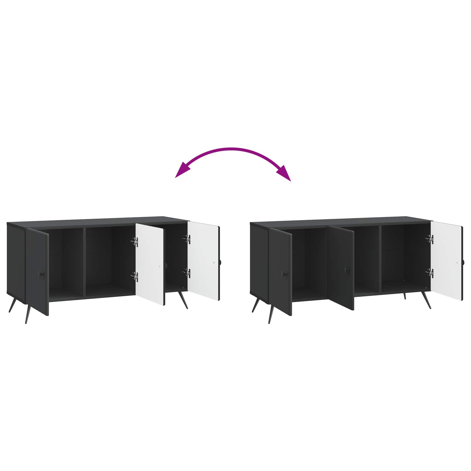 Meuble TV Noir 99 x 34,5 x 50 cm Bois d'ingénierie - XIOS