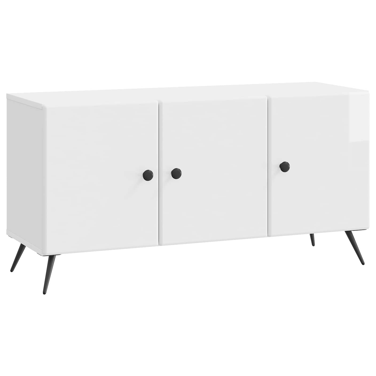 Meuble TV Blanc brillant 99 x 34,5 x 50 cm Bois d'ingénierie - XIOS