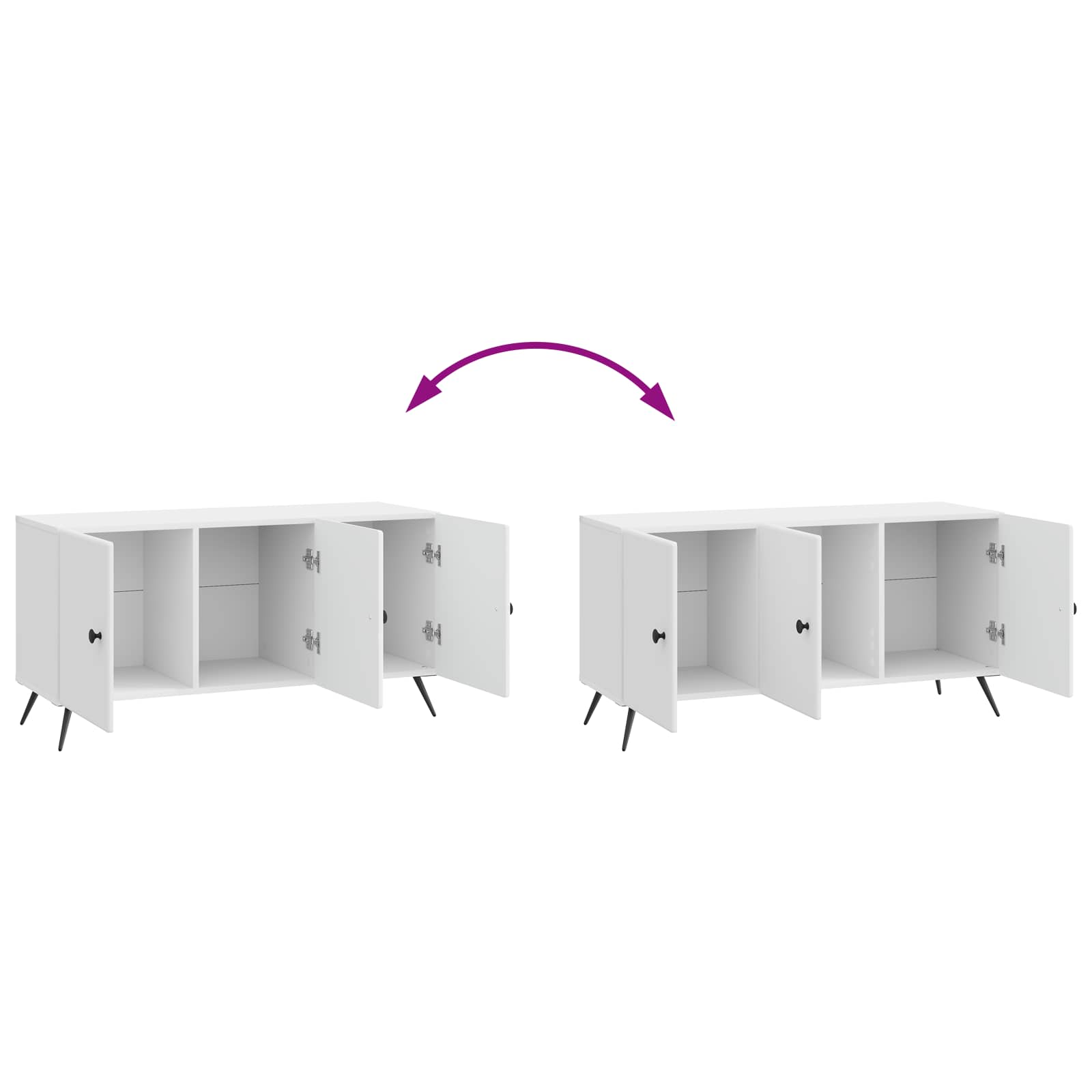 Meuble TV Blanc brillant 99 x 34,5 x 50 cm Bois d'ingénierie - XIOS