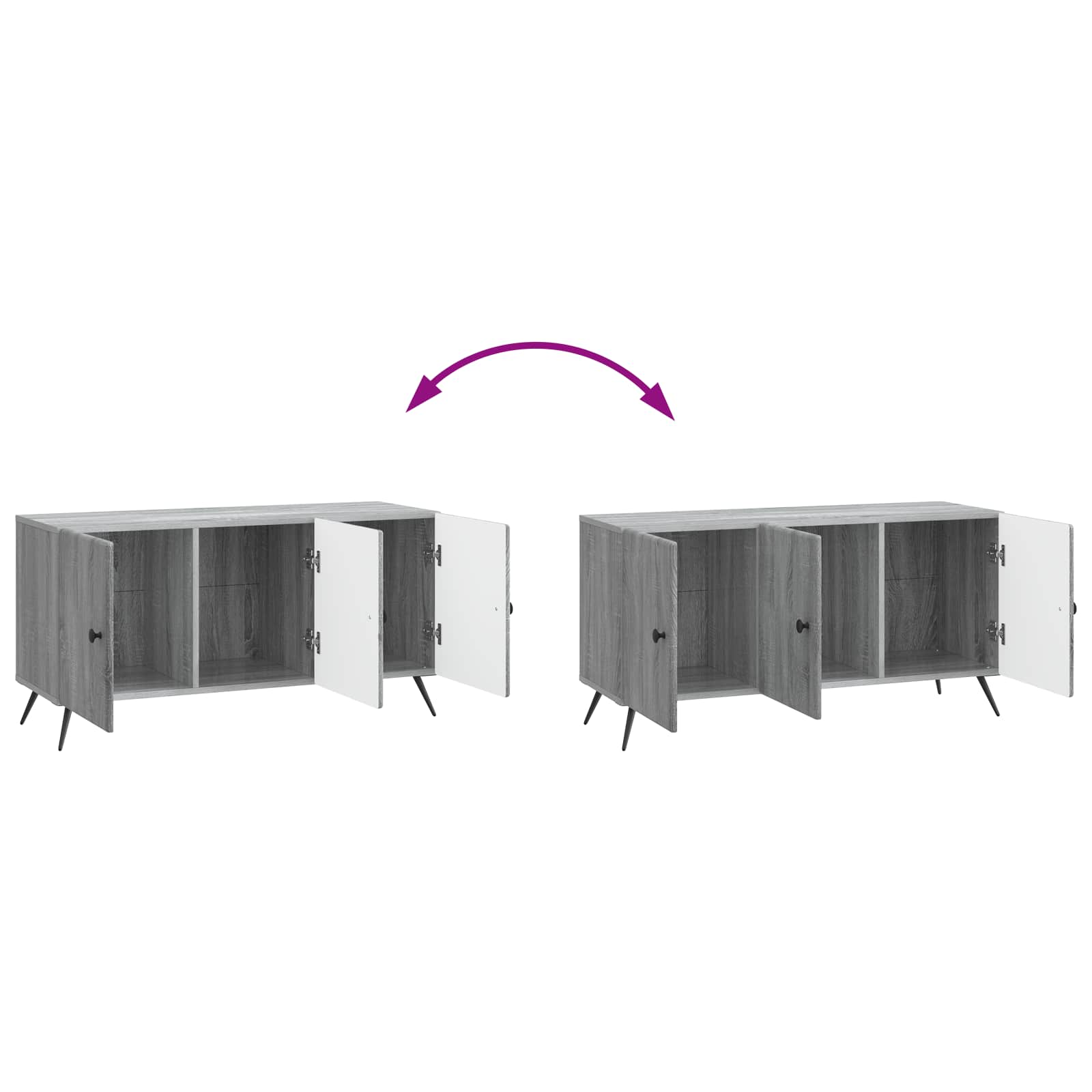 Meuble TV Sonoma gris 99 x 34,5 x 50 cm Bois d'ingénierie - XIOS