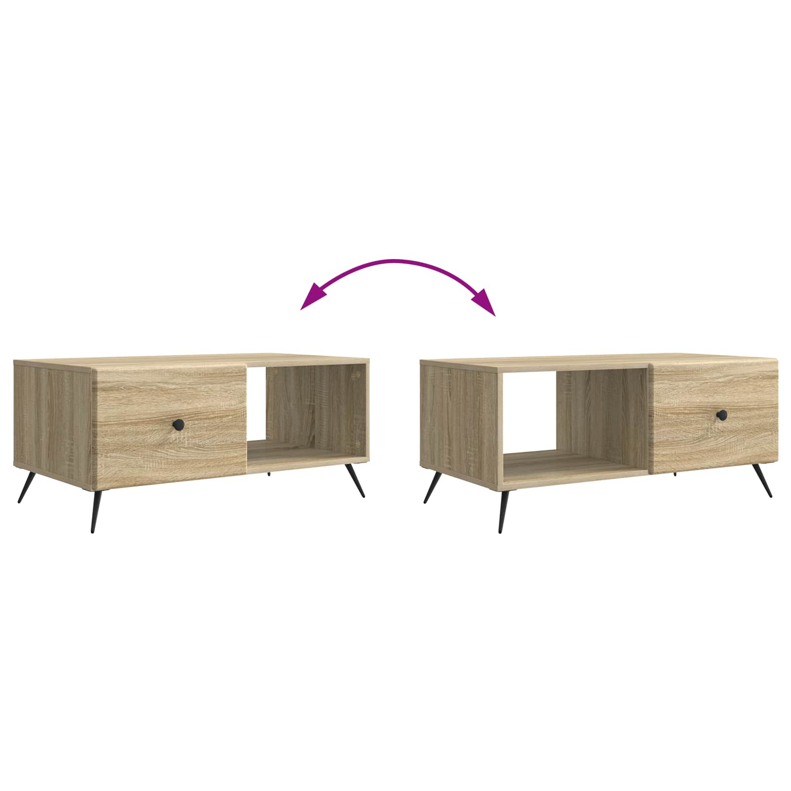 Table basse Chêne Sonoma 90 x 50 x 40 cm Bois d'ingénierie - XIOS