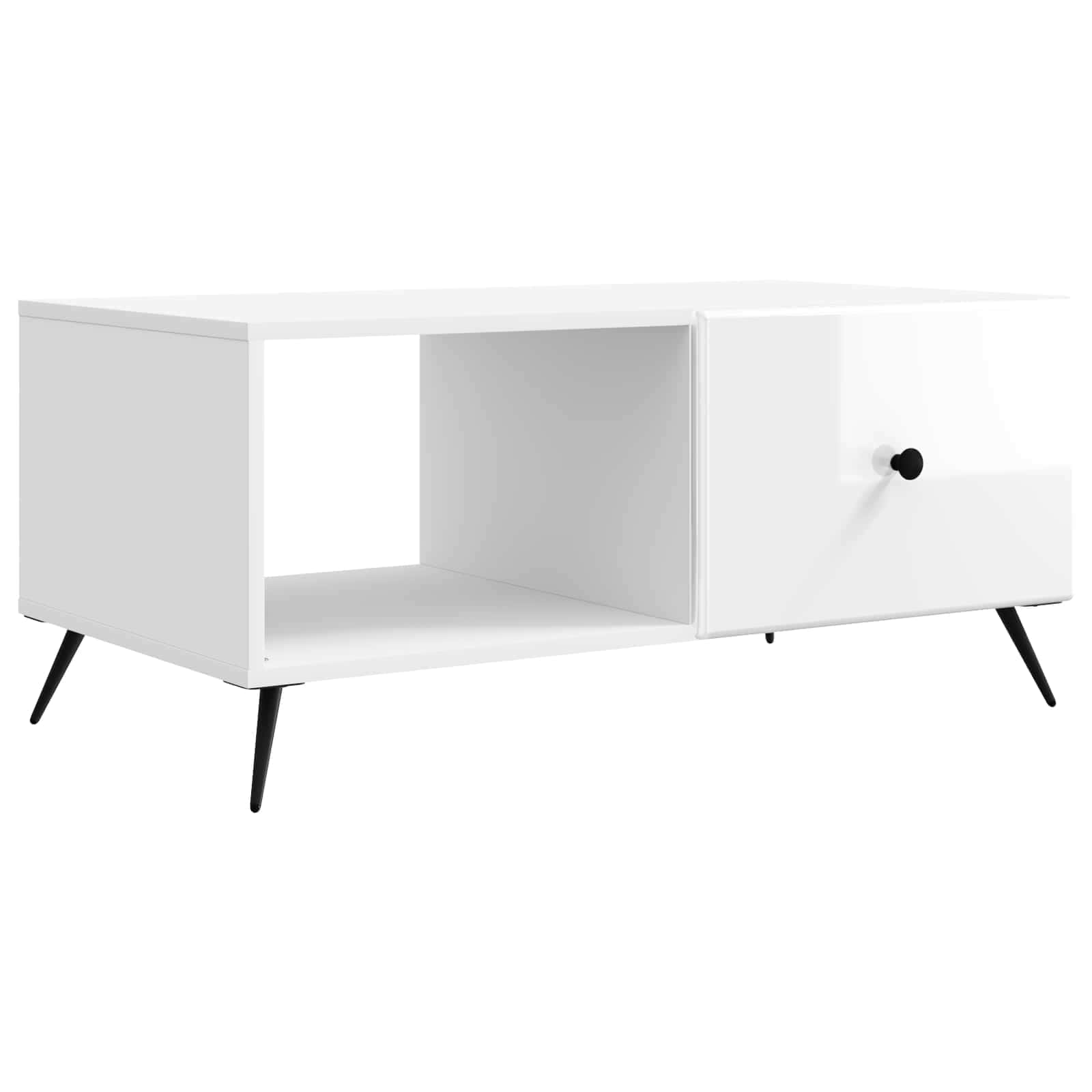 Table basse Blanc brillant 90 x 50 x 40 cm Bois d'ingénierie - XIOS