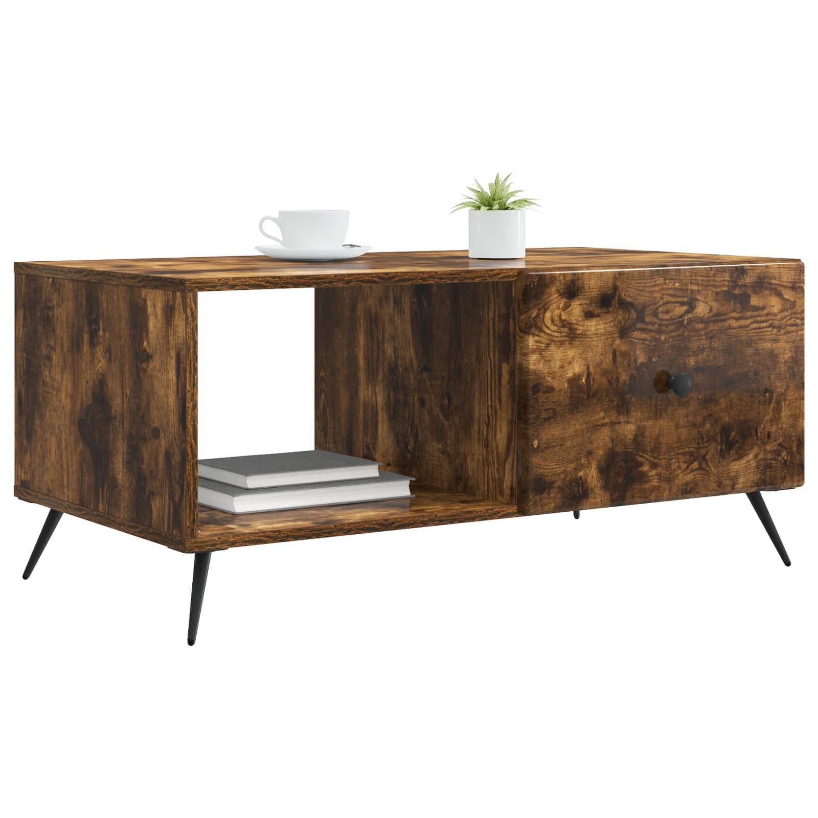Table basse Chêne fumé 90 x 50 x 40 cm Bois d'ingénierie - XIOS