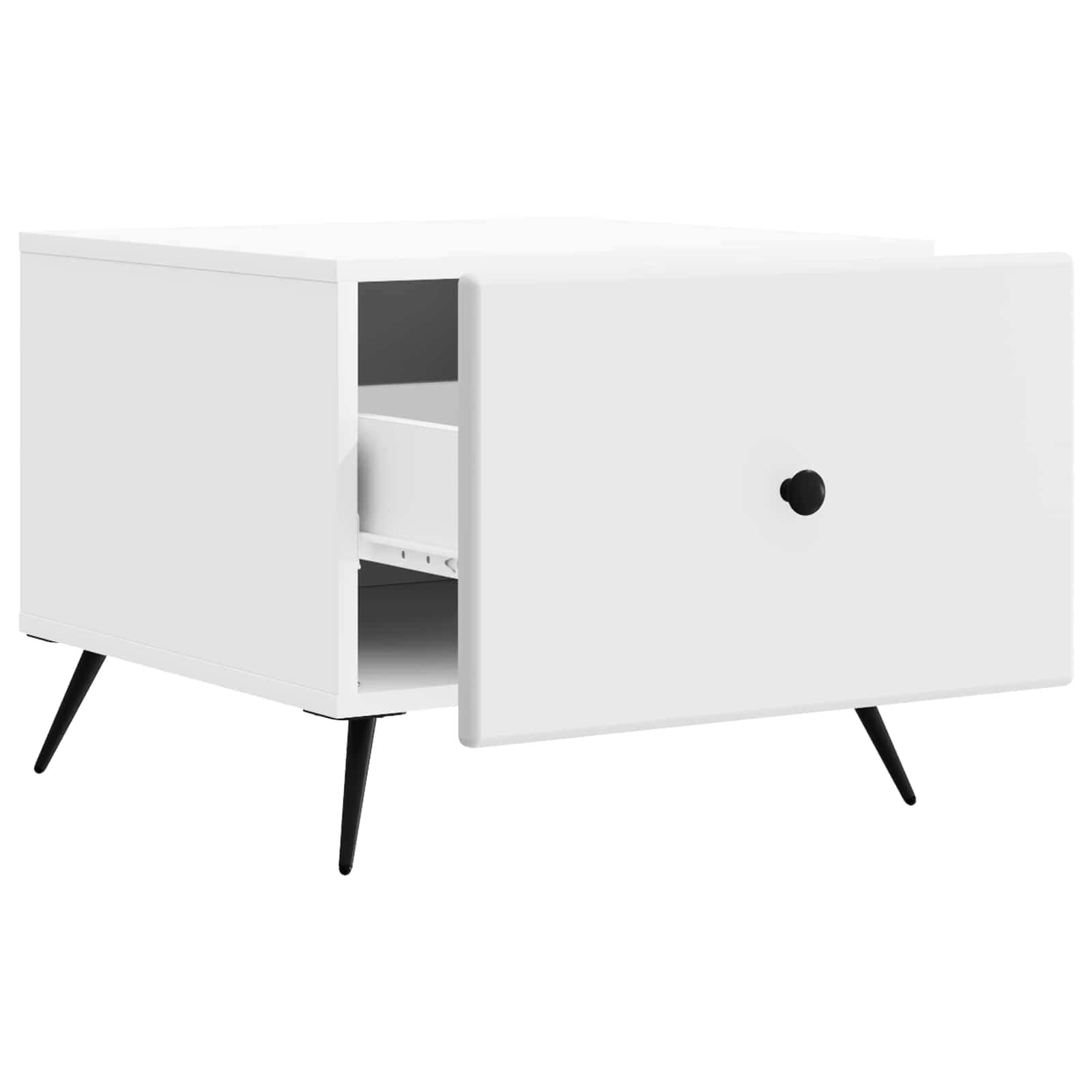 Table basse avec tiroir Blanc 49 x 50 x 40 cm Bois d'ingénierie - XIOS