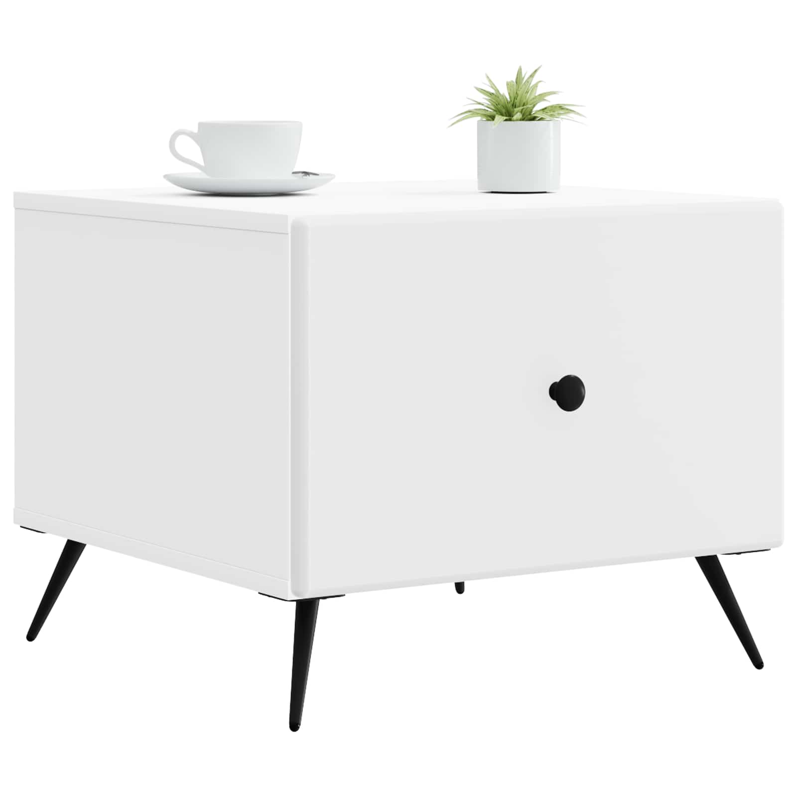 Table basse avec tiroir Blanc 49 x 50 x 40 cm Bois d'ingénierie - XIOS
