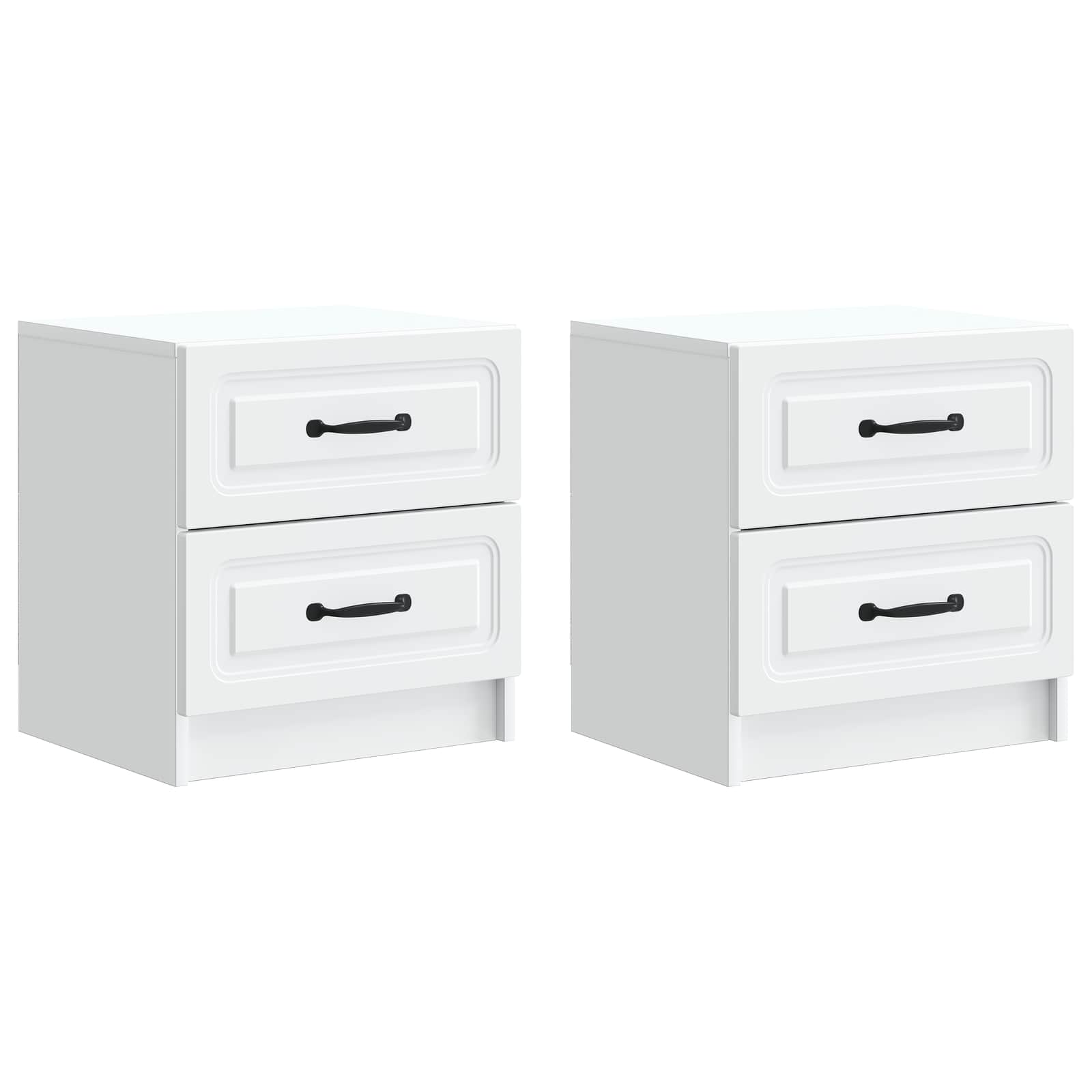 Cabinet de chevet avec tiroir 2 pcs Blanc 43 x 34,5 x 44,5 cm - XIOS