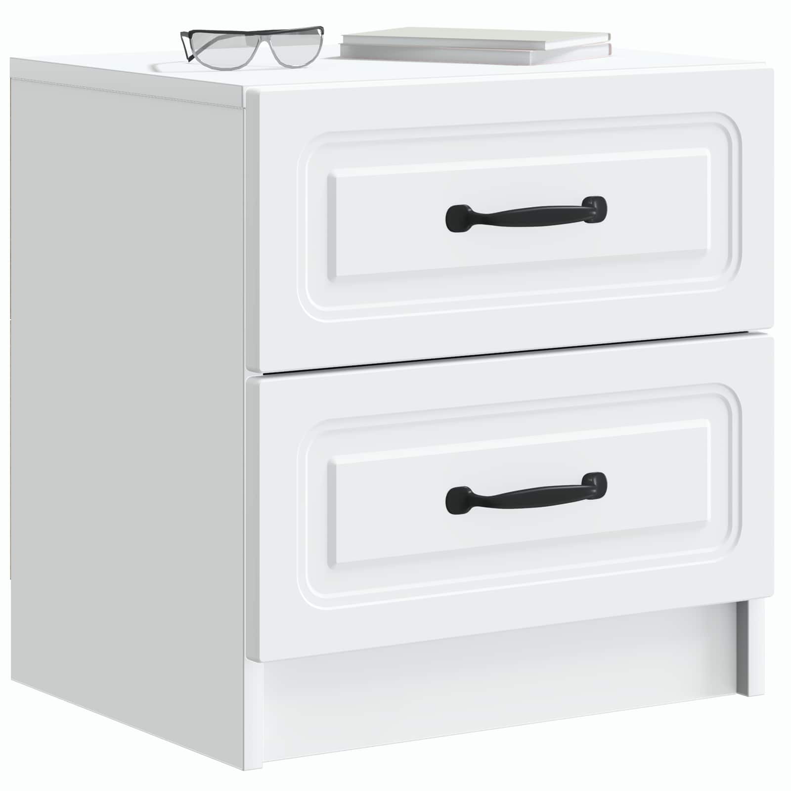 Cabinet de chevet avec tiroir 2 pcs Blanc 43 x 34,5 x 44,5 cm - XIOS