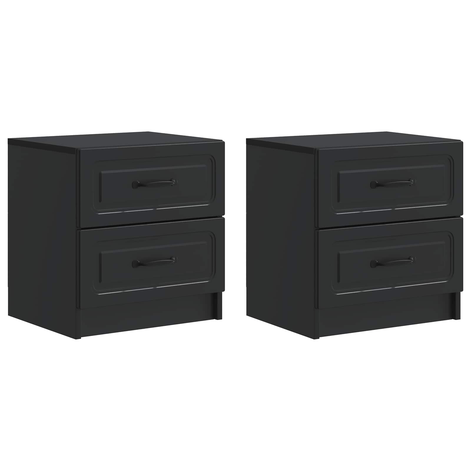 Cabinet de chevet avec tiroir 2 pcs Noir 43 x 34,5 x 44,5 cm - XIOS