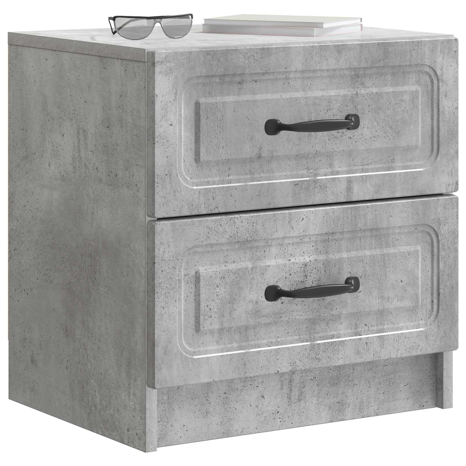 Cabinet de chevet avec tiroir Gris béton 43 x 34,5 x 44,5 cm - XIOS