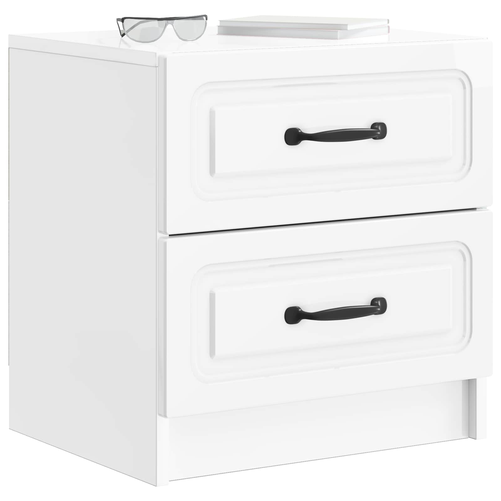 Cabinet de chevet 2 pcs Blanc brillant 43 x 34,5 x 44,5 cm - XIOS