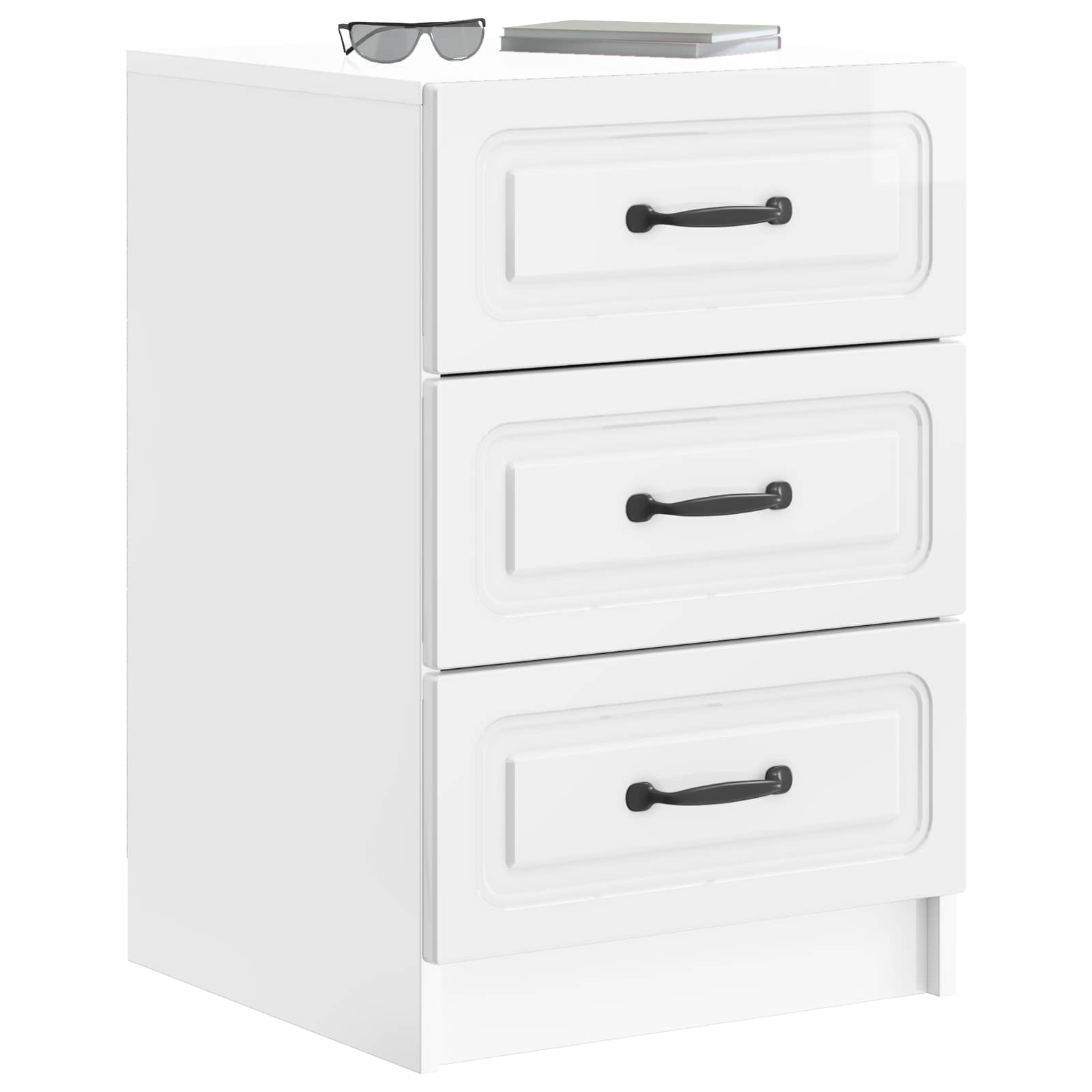 Cabinet de chevet avec tiroir Blanc brillant 43 x 41 x 63,5 cm - XIOS