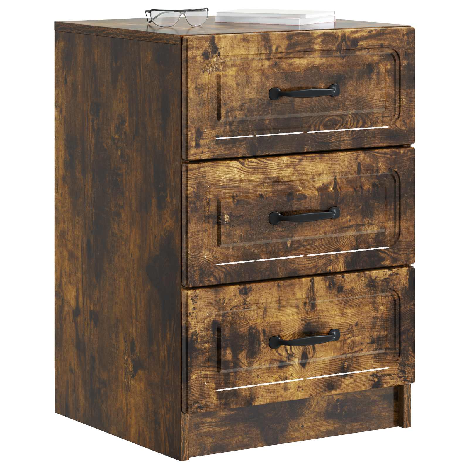 Cabinet de chevet avec tiroir Chêne fumé 43 x 41 x 63,5 cm - XIOS