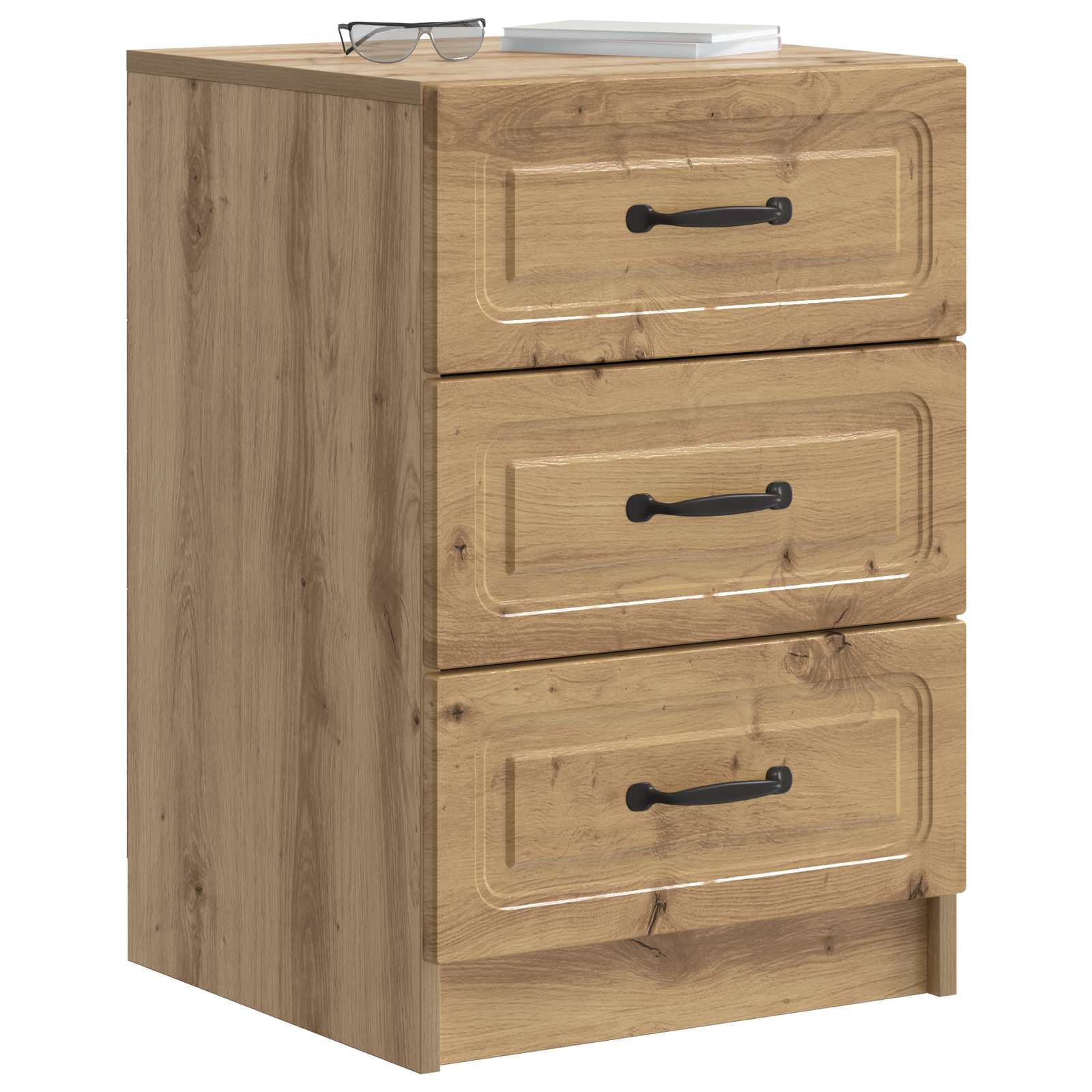 Cabinet de chevet avec tiroir Chêne artisanal 43 x 41 x 63,5 cm - XIOS