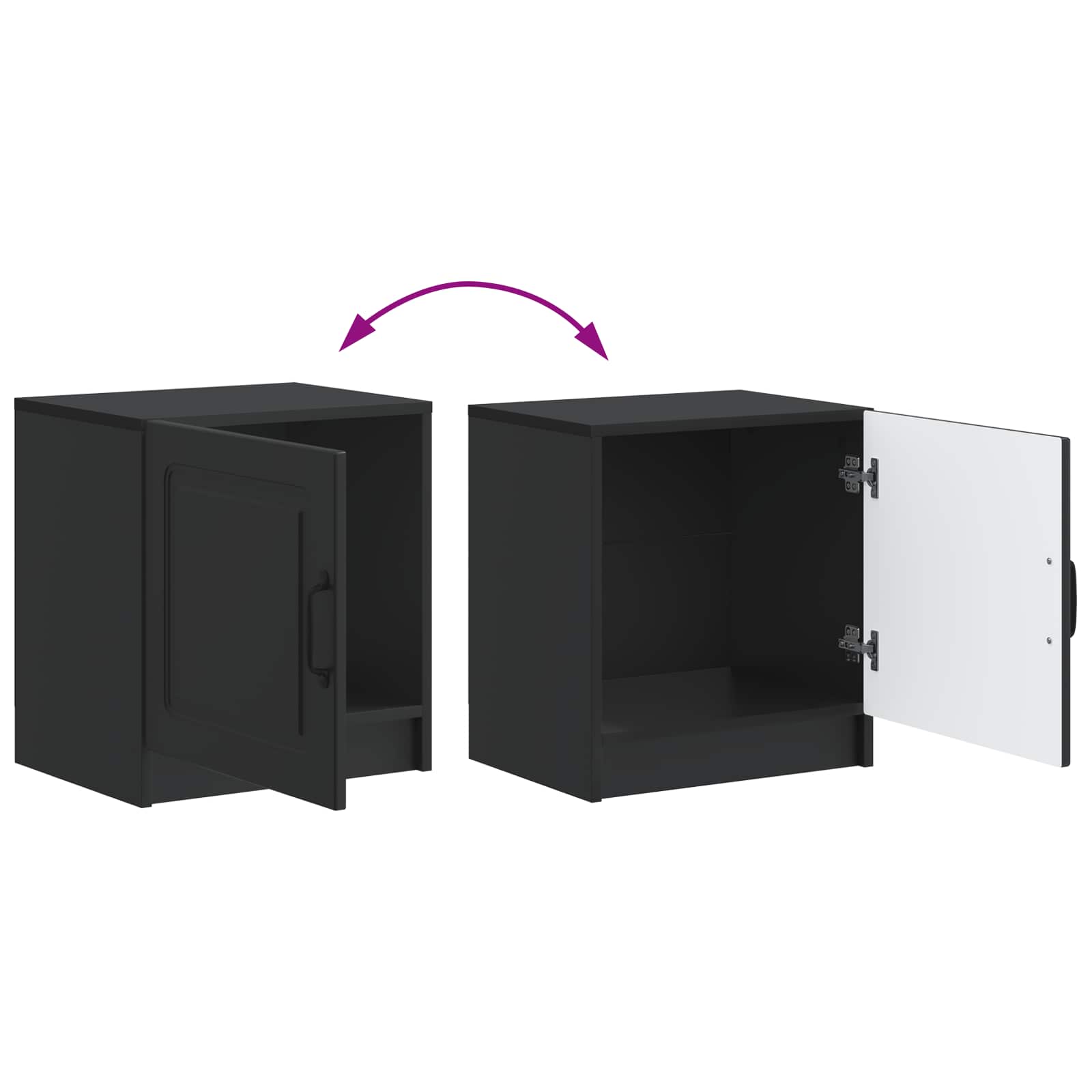 Cabinet de chevet 2 pcs Noir 43 x 34,5 x 47 cm - XIOS