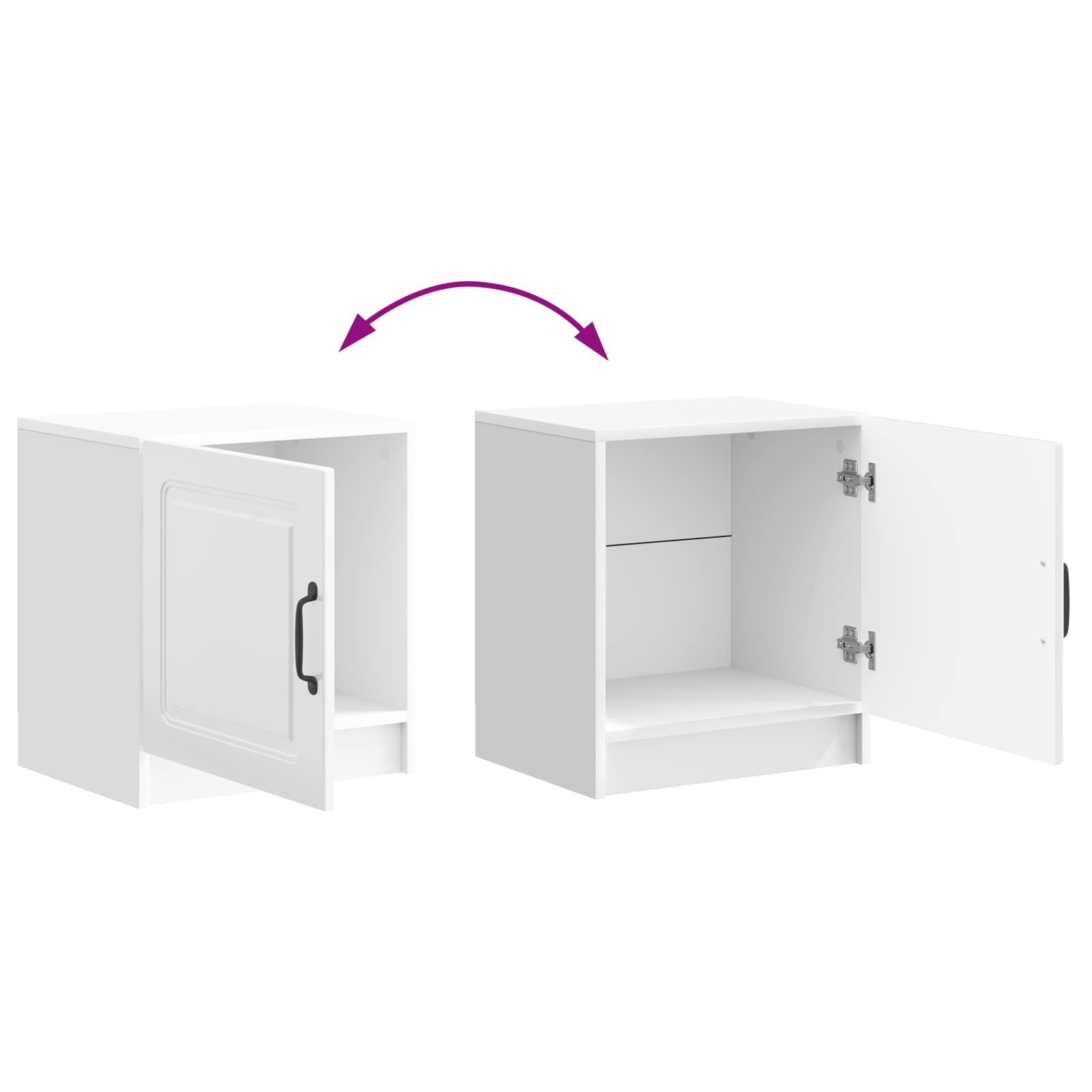 Cabinet de chevet 2 pcs Blanc brillant 43 x 34,5 x 47 cm - XIOS