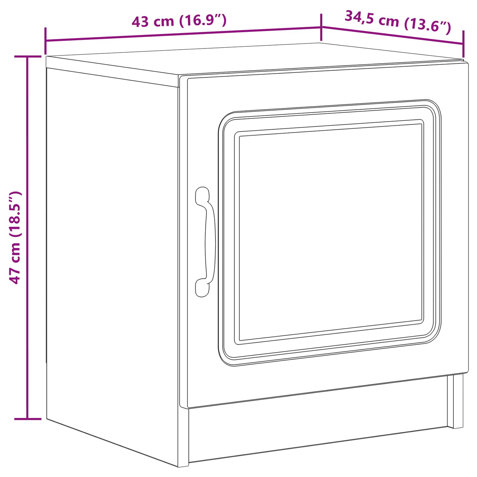 Cabinet de chevet 2 pcs Blanc brillant 43 x 34,5 x 47 cm - XIOS