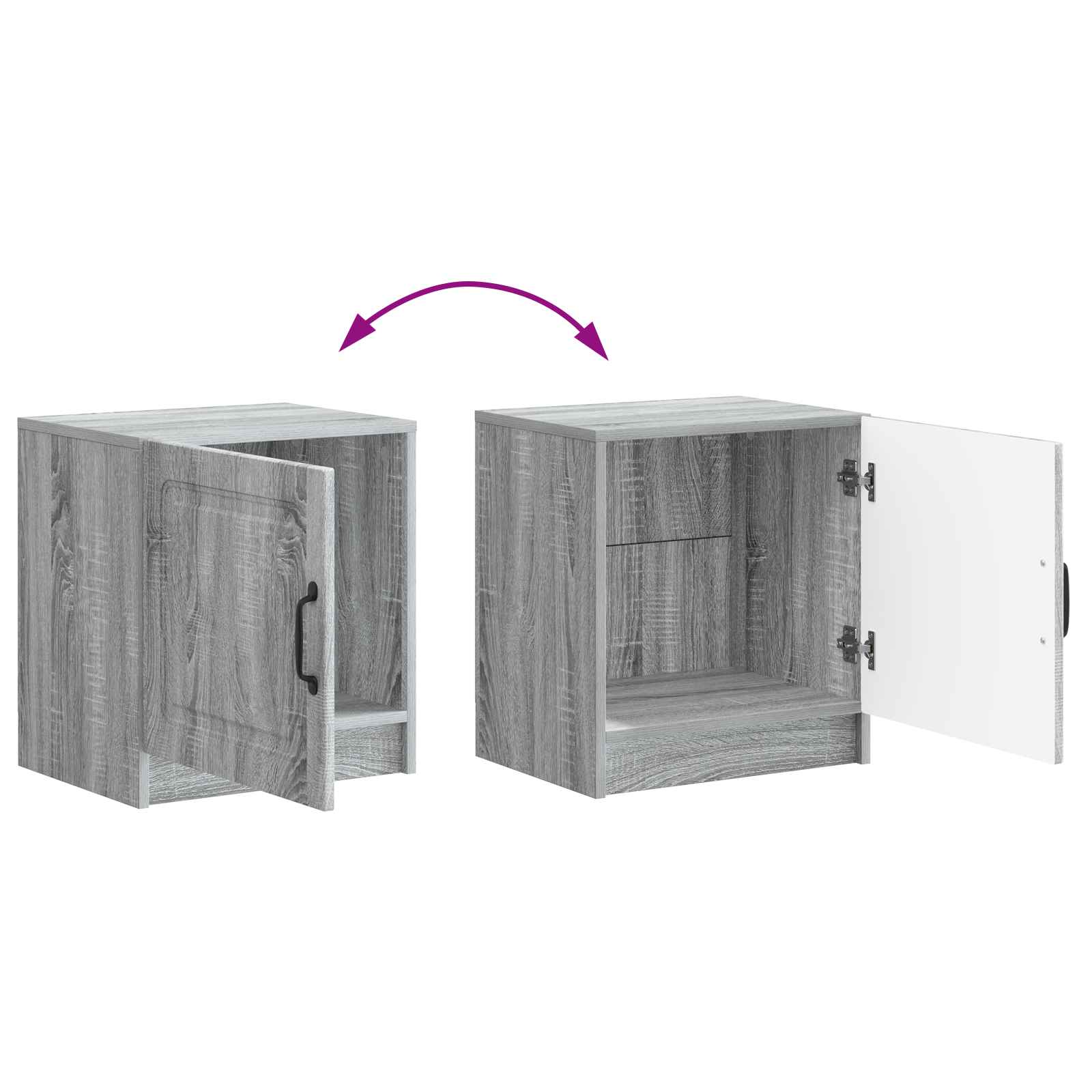 Cabinet de chevet 2 pcs Sonoma gris 43 x 34,5 x 47 cm - XIOS