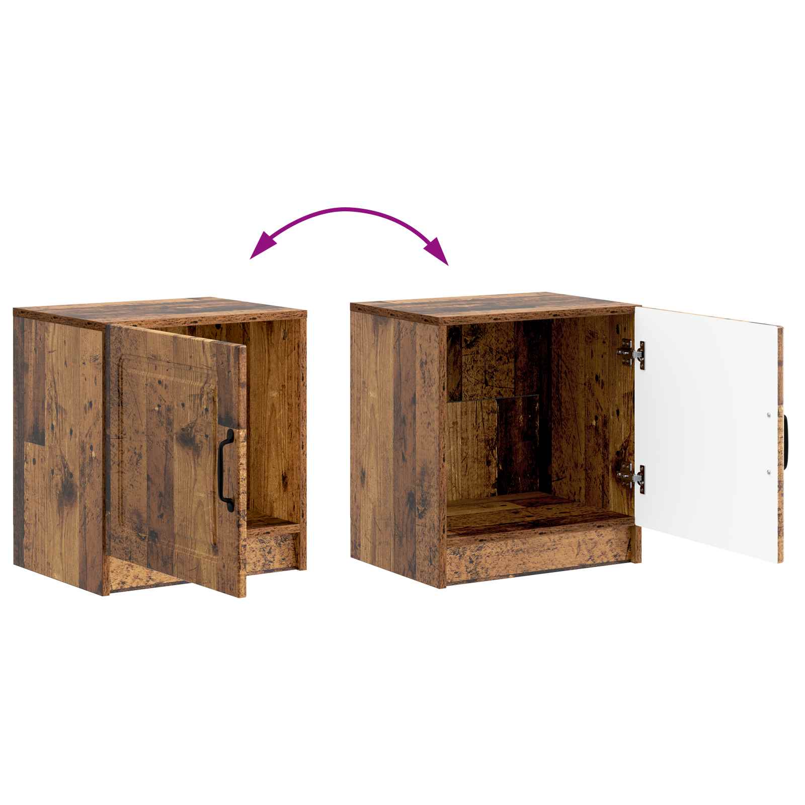 Cabinet de chevet 2 pcs Bois ancien 43 x 34,5 x 47 cm - XIOS