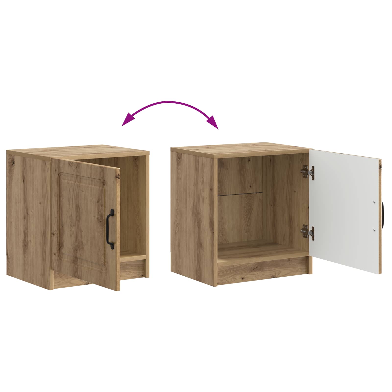 Cabinet de chevet 2 pcs Chêne artisanal 43 x 34,5 x 47 cm - XIOS