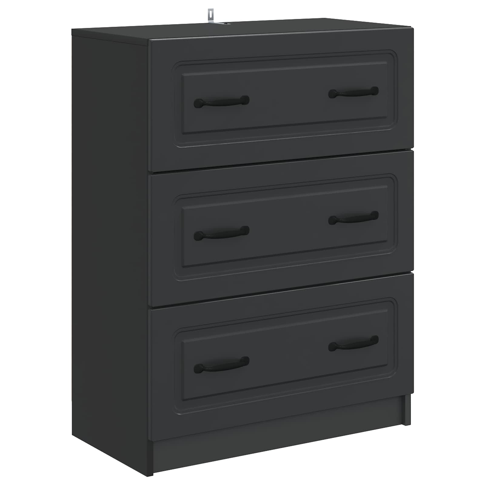 Armoire à tiroirs Noir 66 x 34,5 x 87 cm Bois d'ingénierie - XIOS