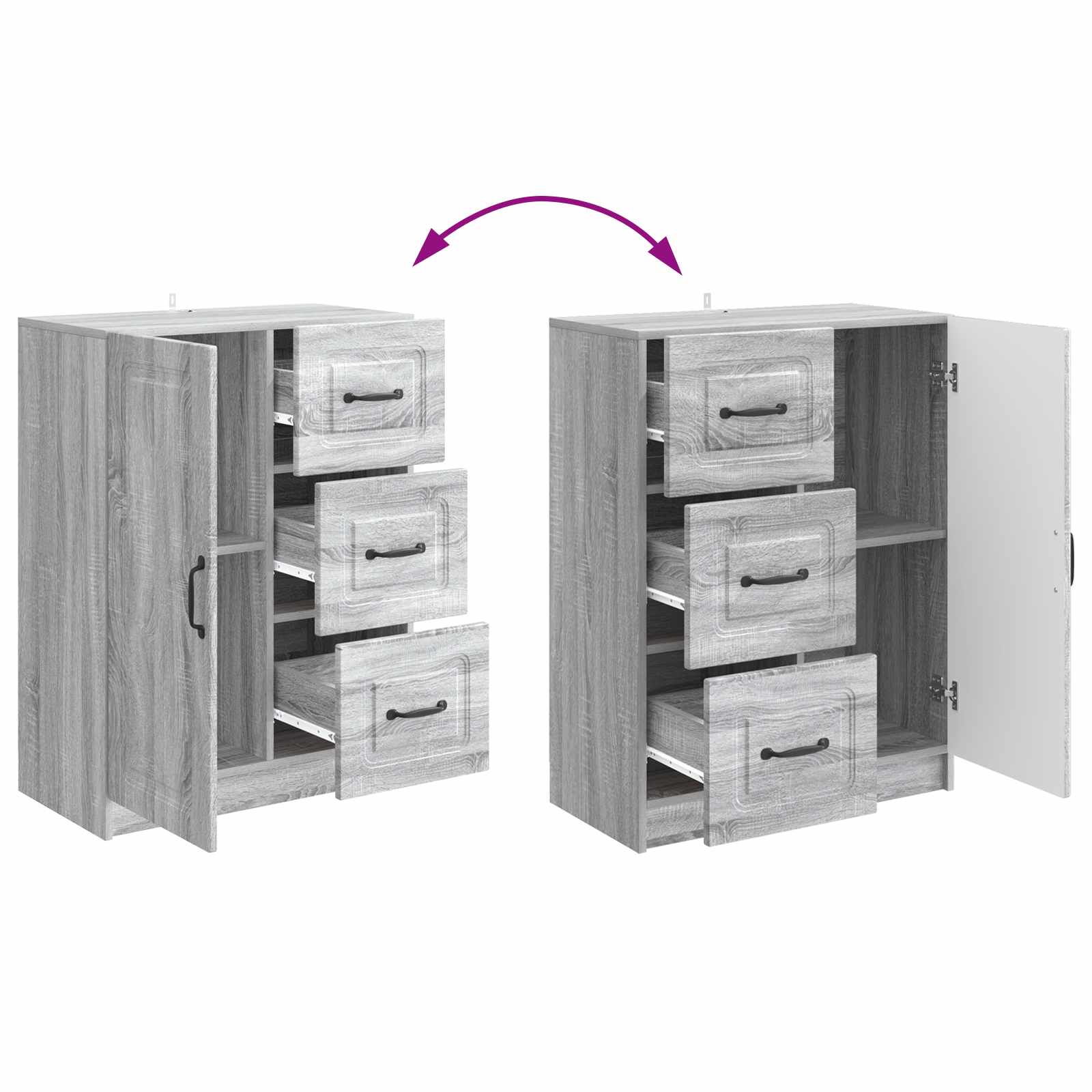 Buffet Sonoma gris 66 x 34,5 x 87 cm Bois d'ingénierie - XIOS
